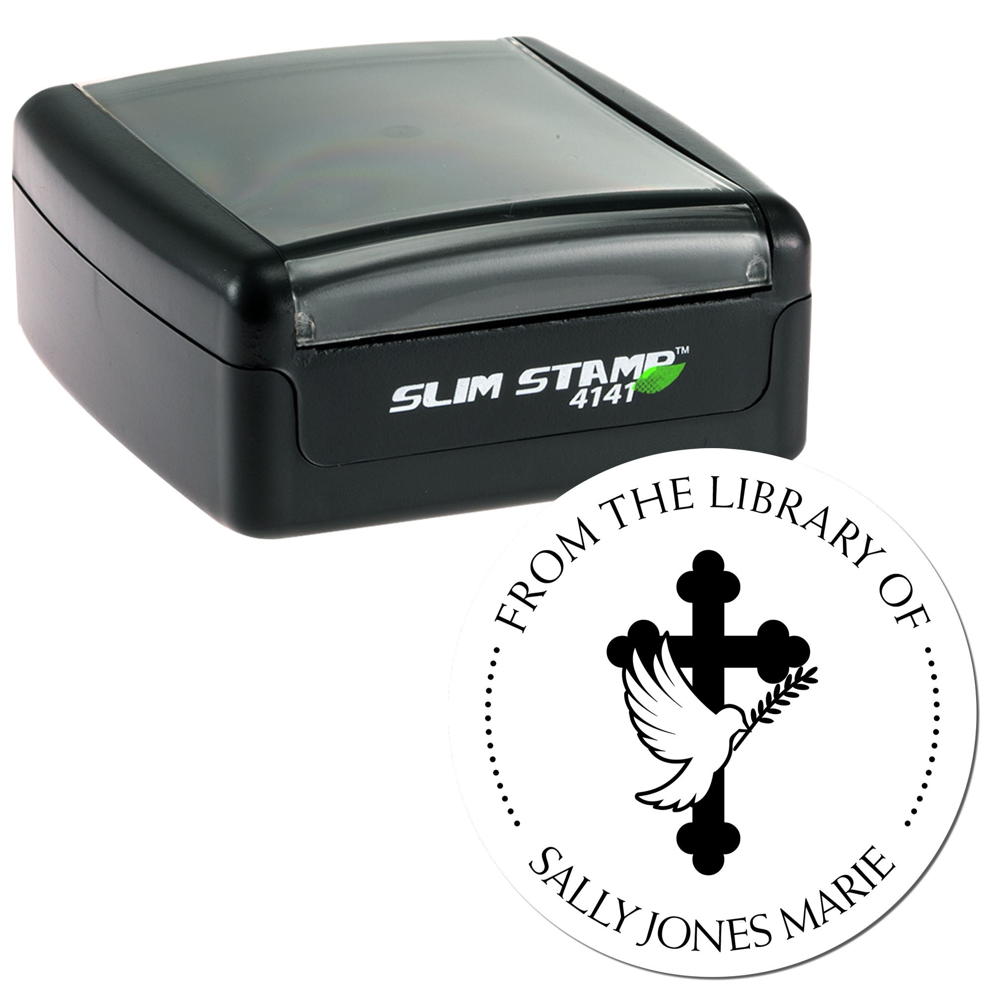 Portable Pre-Inked Symbolic Cross Personalized Home Address Stamp - Engineer Seal Stamps