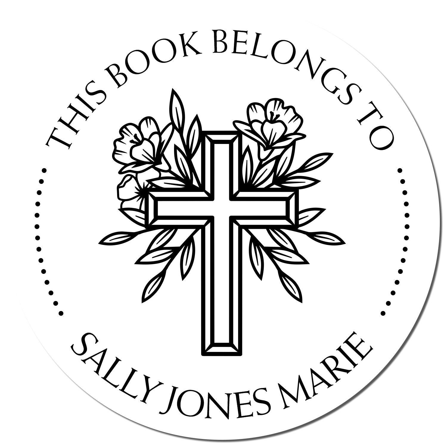 Wood Handle Spiritual Cross Address Stamp