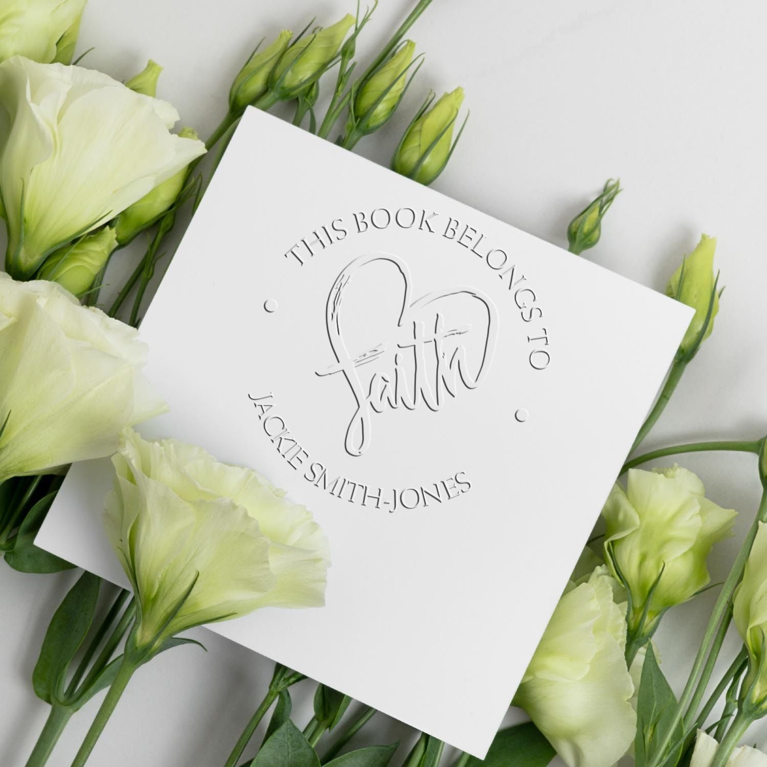 Soft Love and Faith Home Address Embossing Stamp
