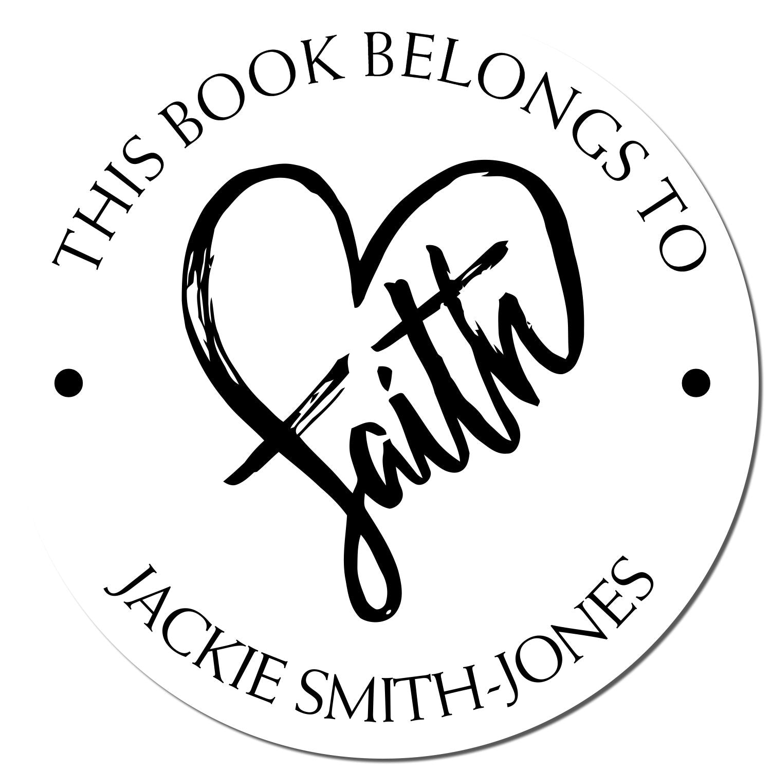 Wood Handle Love and Faith Return Address Stamp - Engineer Seal Stamps