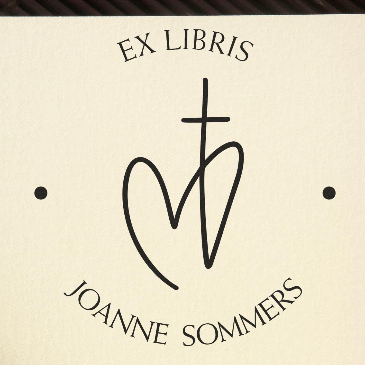 Wood Handle Transcendent Cross Home Address Stamp