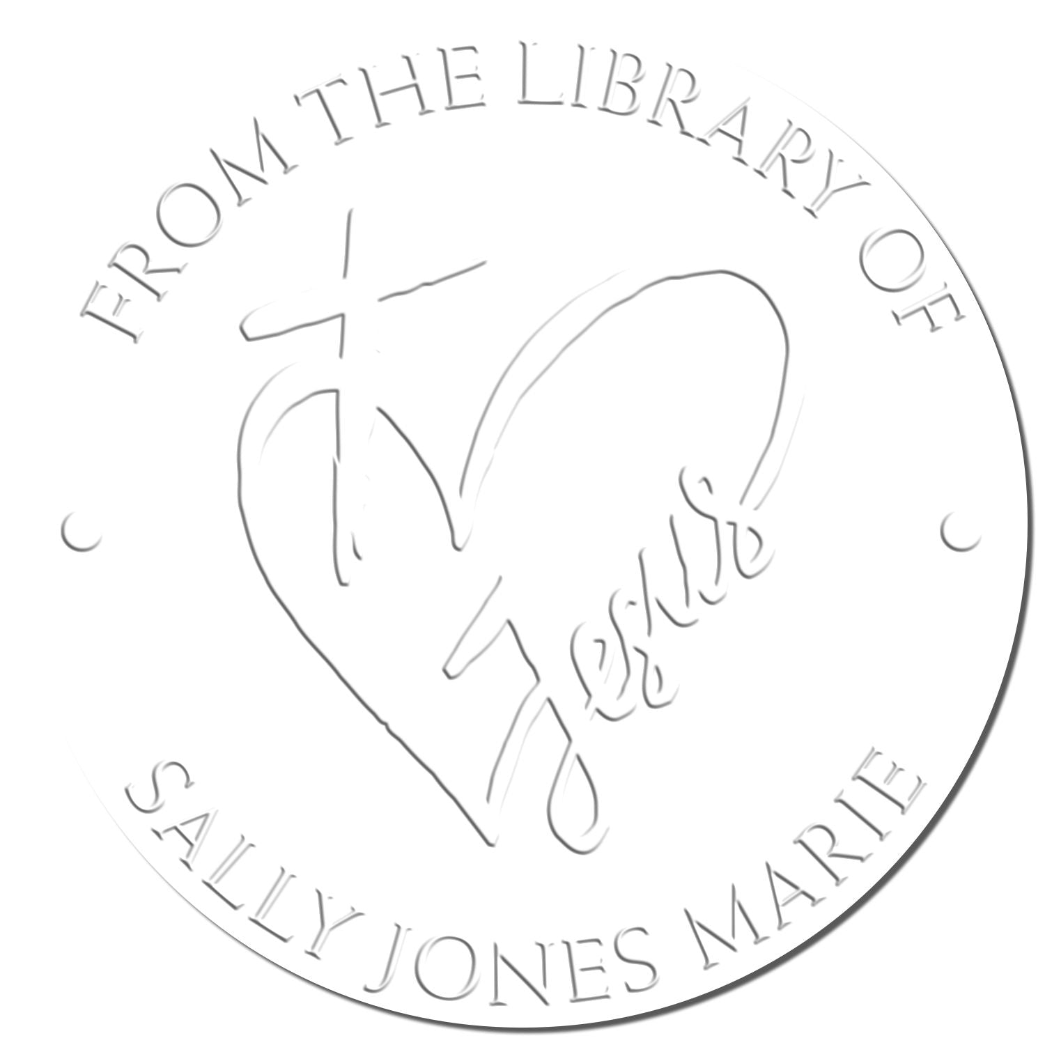 Soft Solemn Cross Custom Address Embossed Stamp