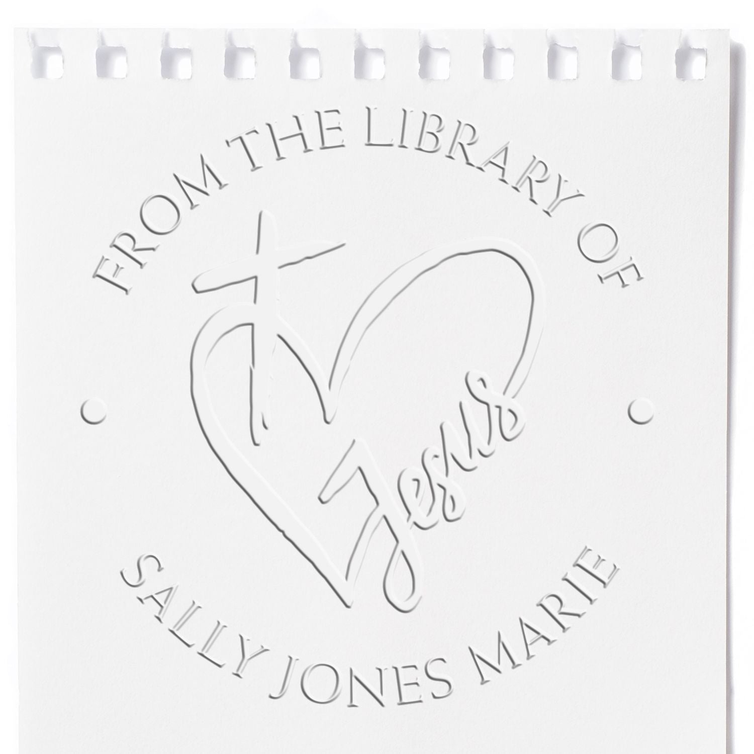 Soft Solemn Cross Custom Address Embossed Stamp