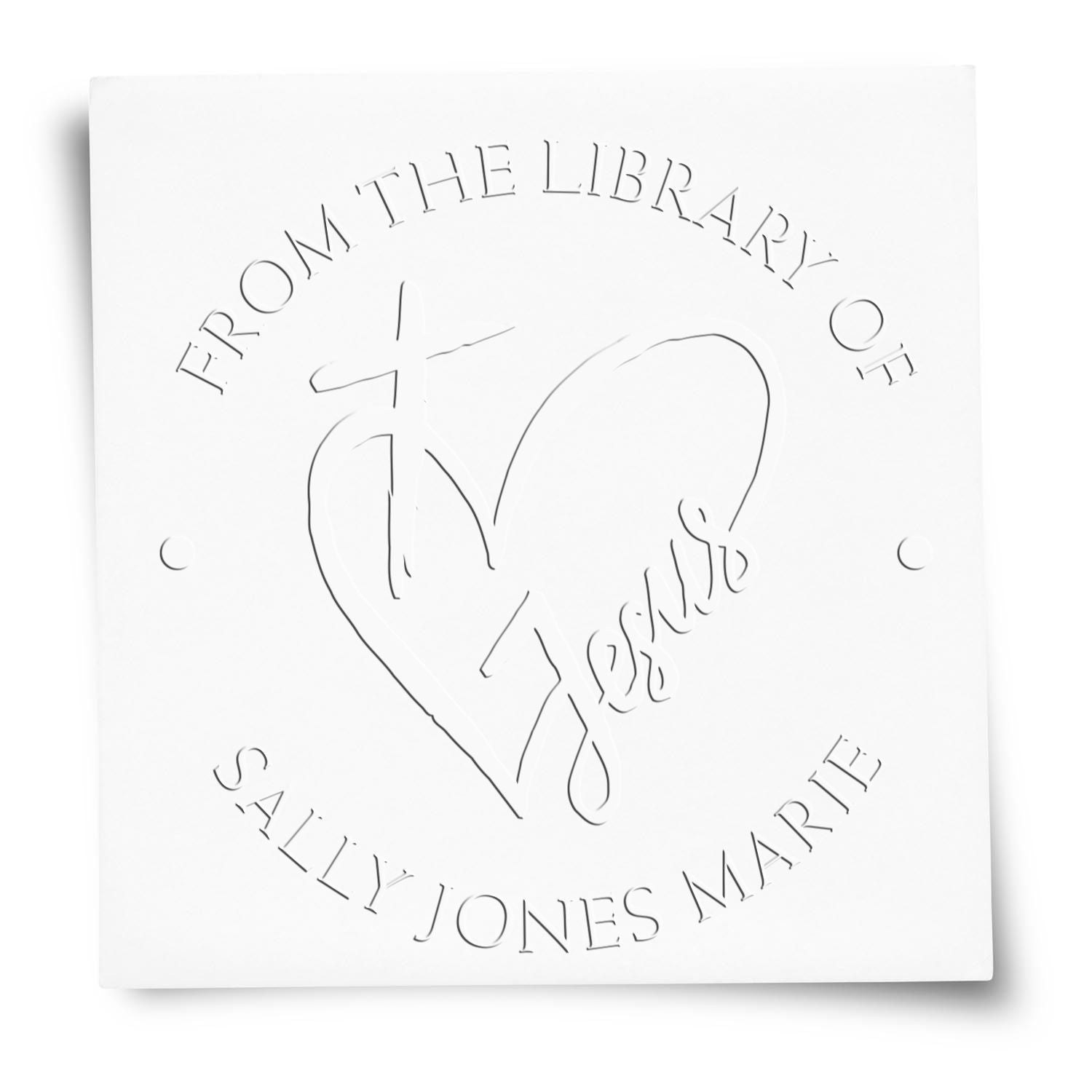 Soft Solemn Cross Custom Address Embossed Stamp
