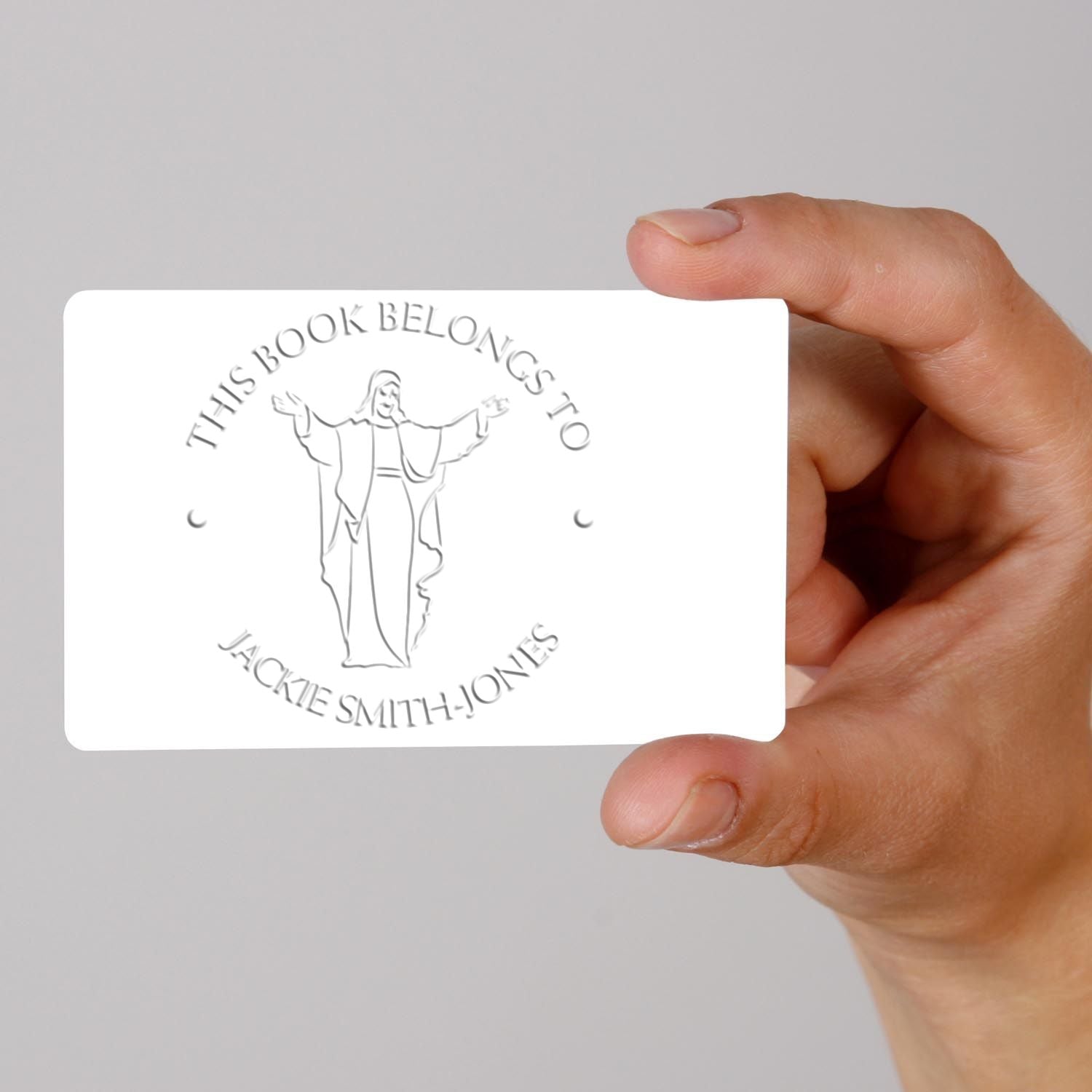 Desk Welcoming Jesus Personalized Name And Address Embossing Stamp - Engineer Seal Stamps