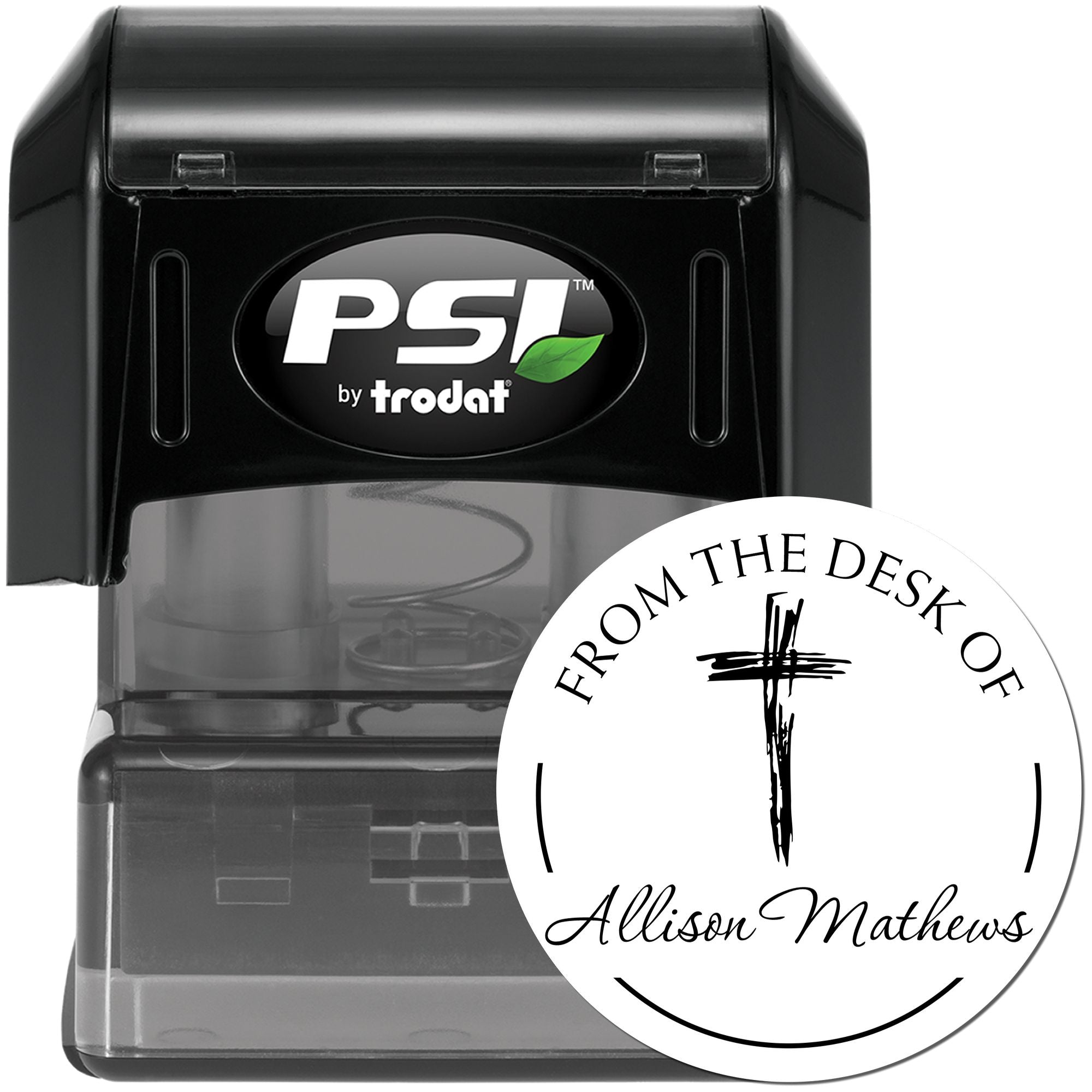 PSI Pre-Inked Serene Cross Personalized Home Address Stamp - Engineer Seal Stamps