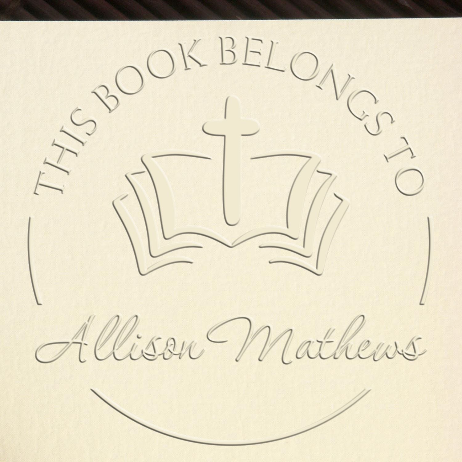 Soft Respected Cross Custom Address Embossing Stamp