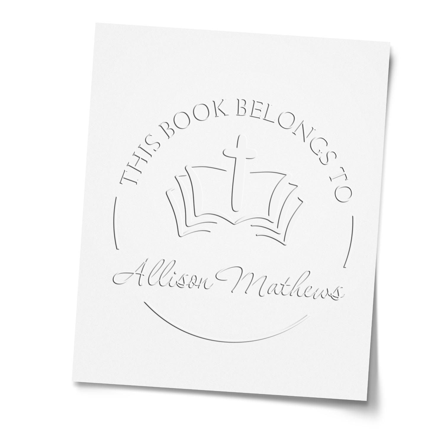 Soft Respected Cross Custom Address Embossing Stamp