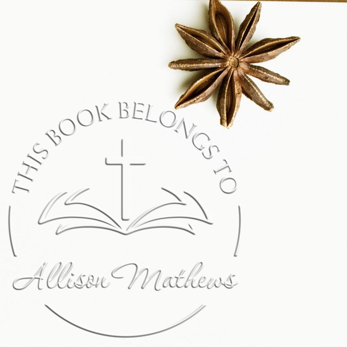 Soft Timeless Cross Custom Address Paper Embosser