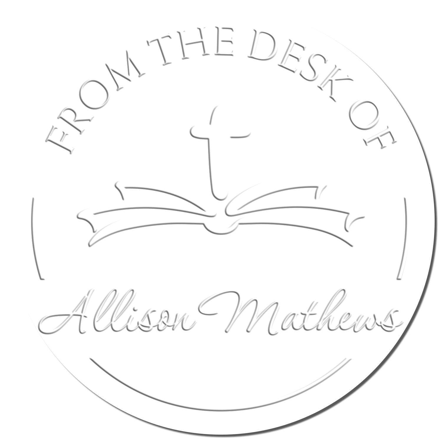 Soft Graceful Cross Custom Address Seal Press