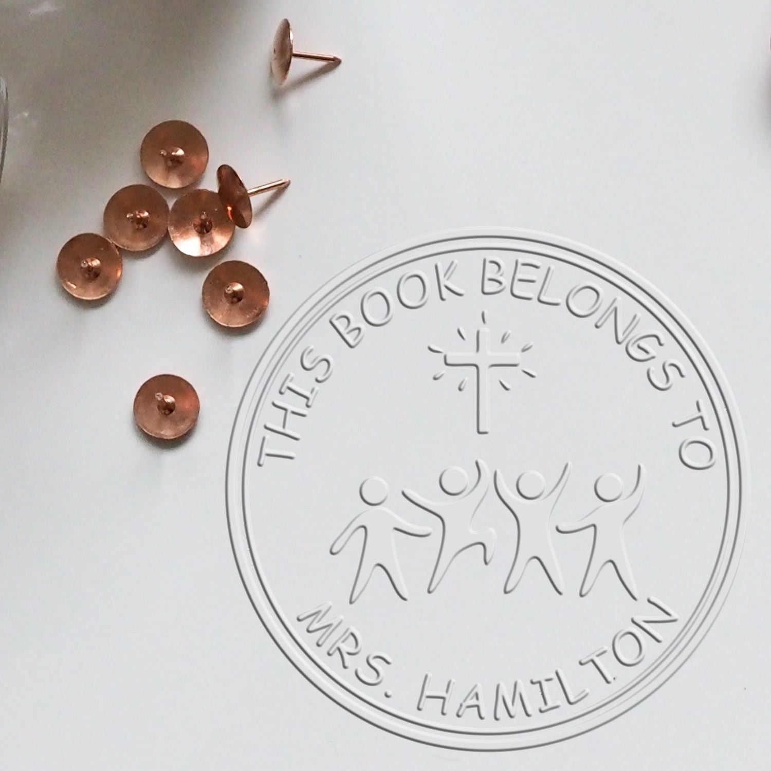Soft Inspiring Cross Custom Home Embossed Stamp