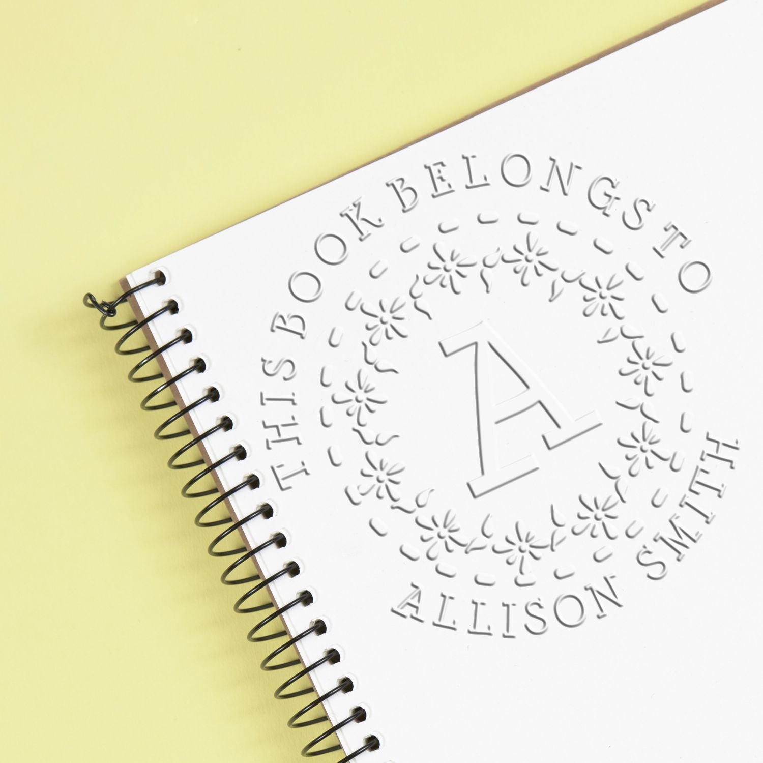 Soft Flowering Monogram Custom Private Library Embossing Seal