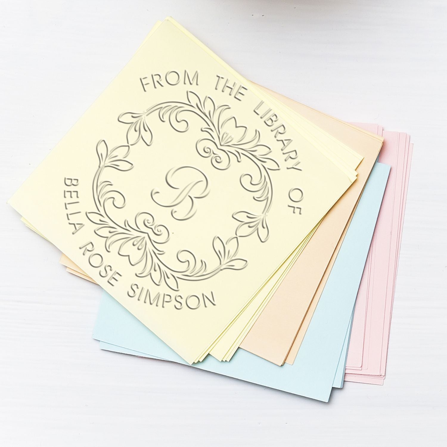 Soft Beautiful Script Personalized Book Lover Seal Press