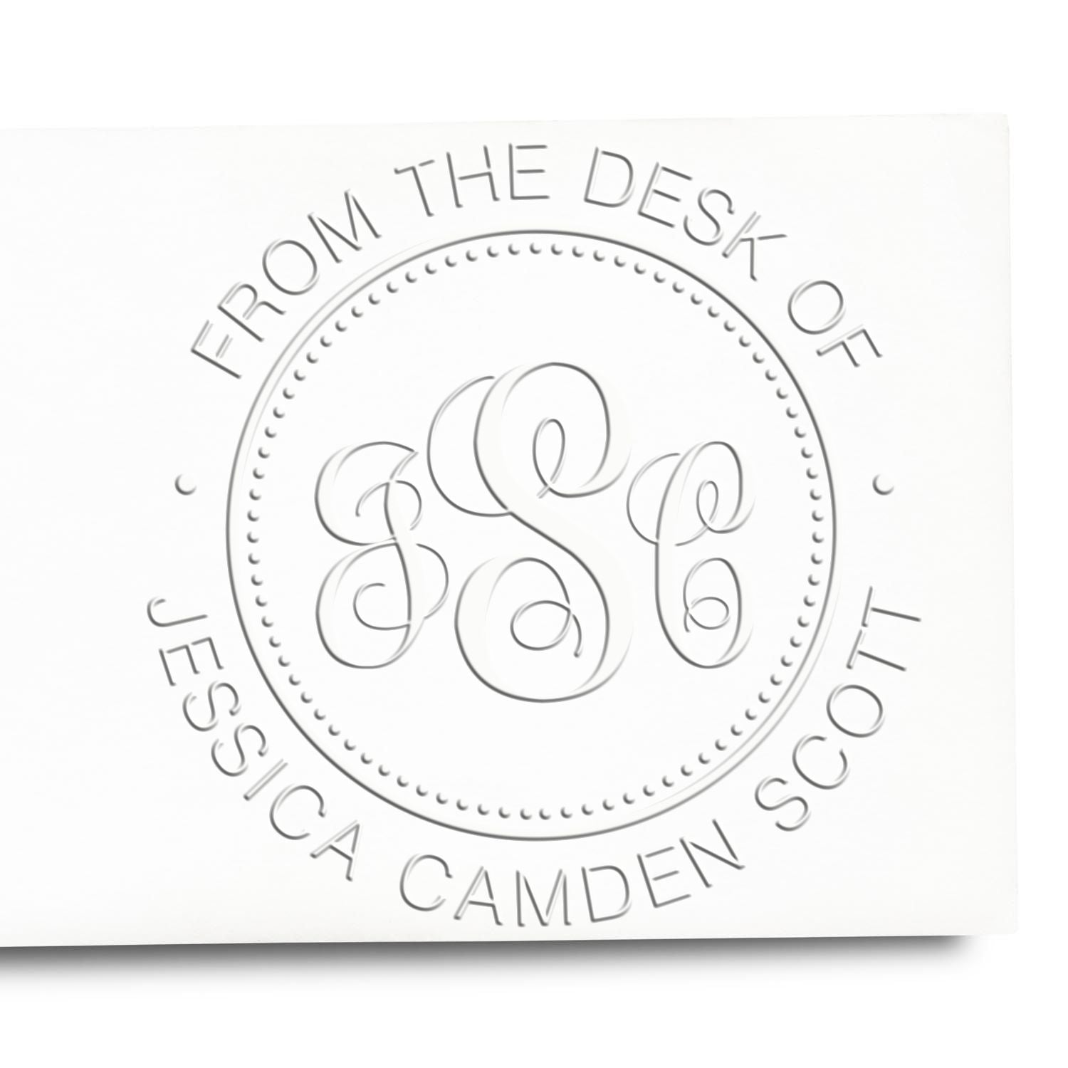 Soft Classic Monogram Personalized Book Name Embossed Stamp