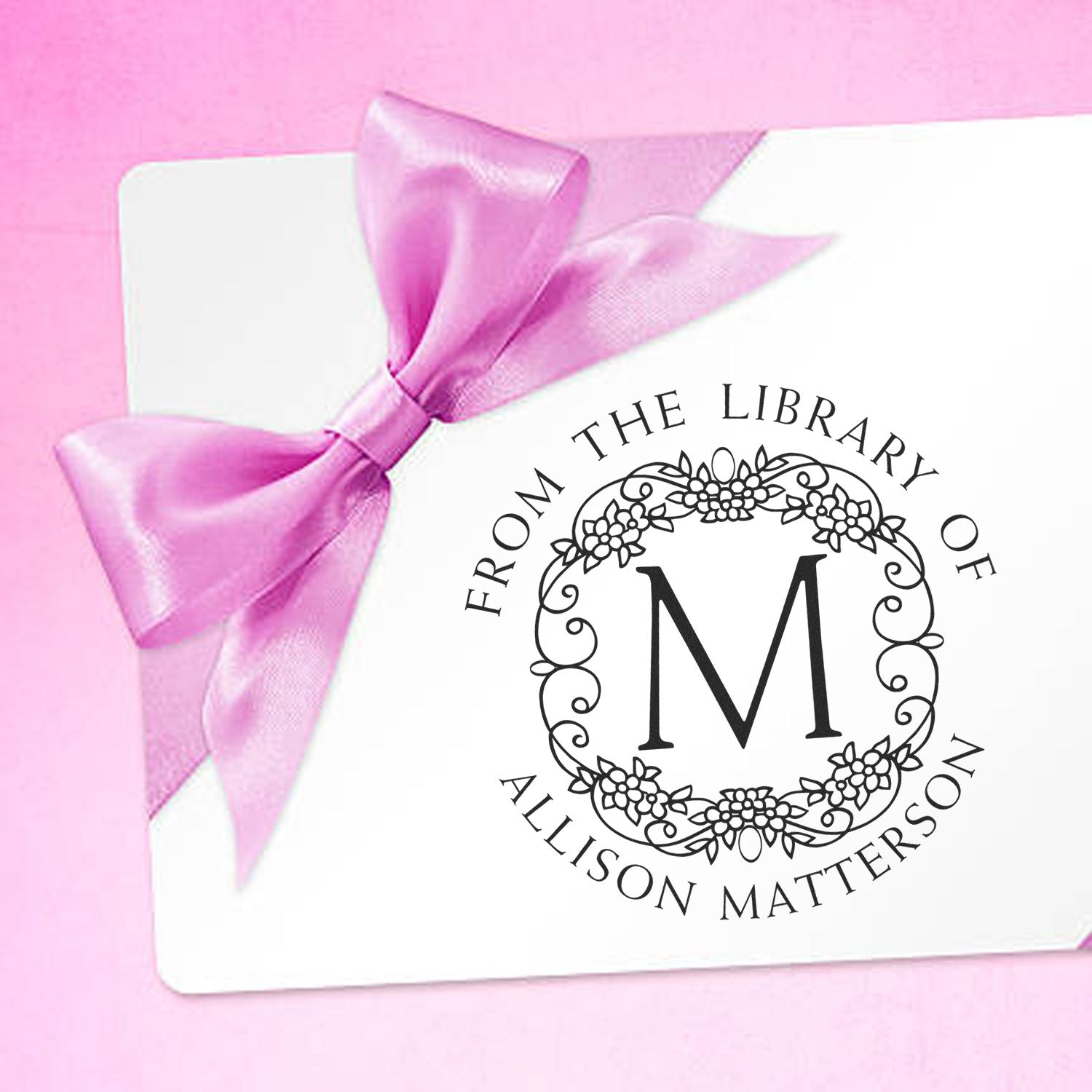 Self-Inking Elegant Monogram Custom Read It Love It Return It Stamp - Engineer Seal Stamps