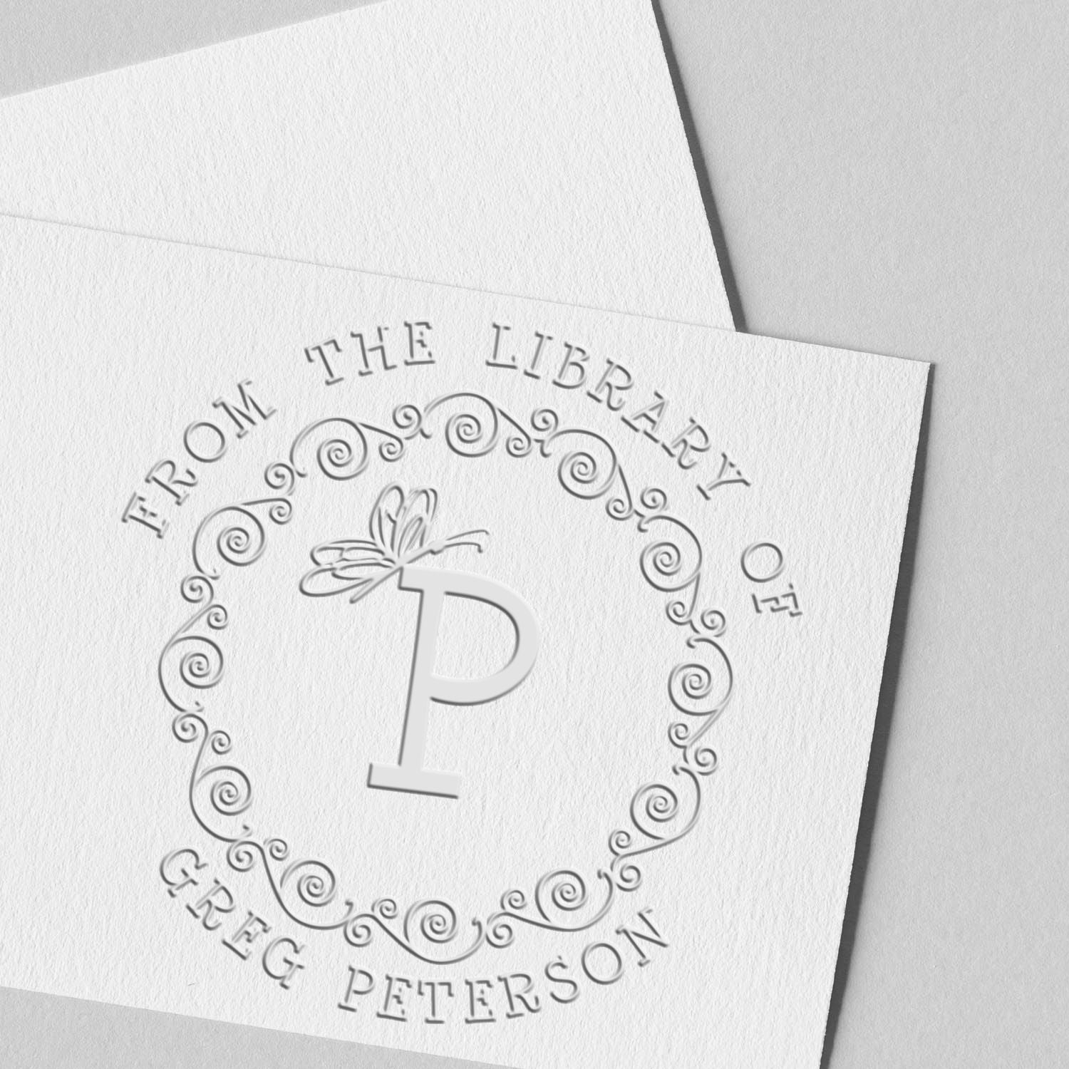 Hybrid Dainty Monogram Custom Made Book Embossing Stamp - Engineer Seal Stamps