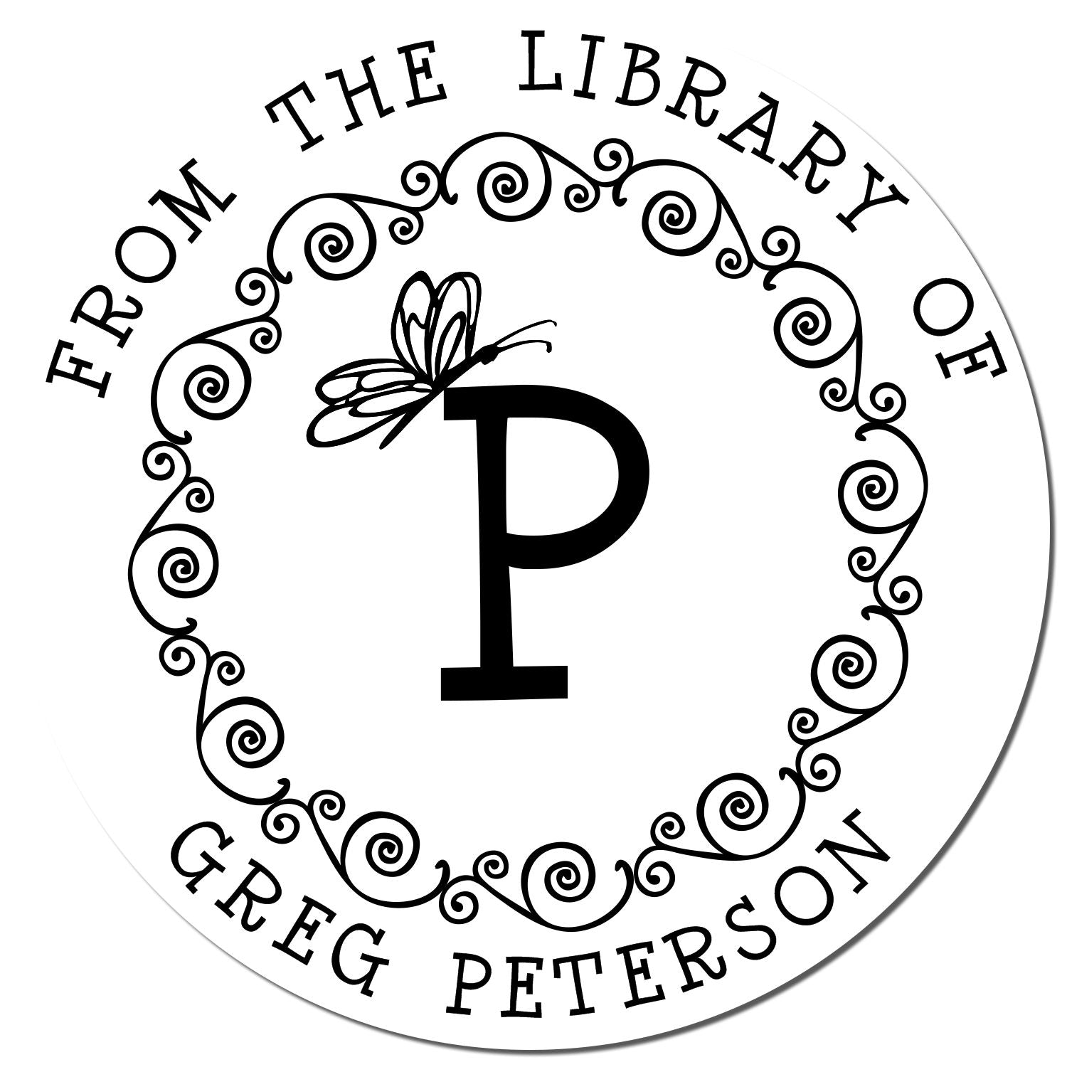 PSI Pre-Inked Dainty Monogram Custom Made Ownership Stamp - Engineer Seal Stamps