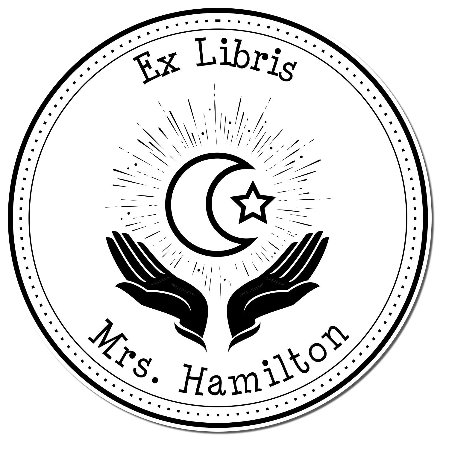 Portable Pre-Inked Praying Star and Crescent Address Stamp - Engineer Seal Stamps