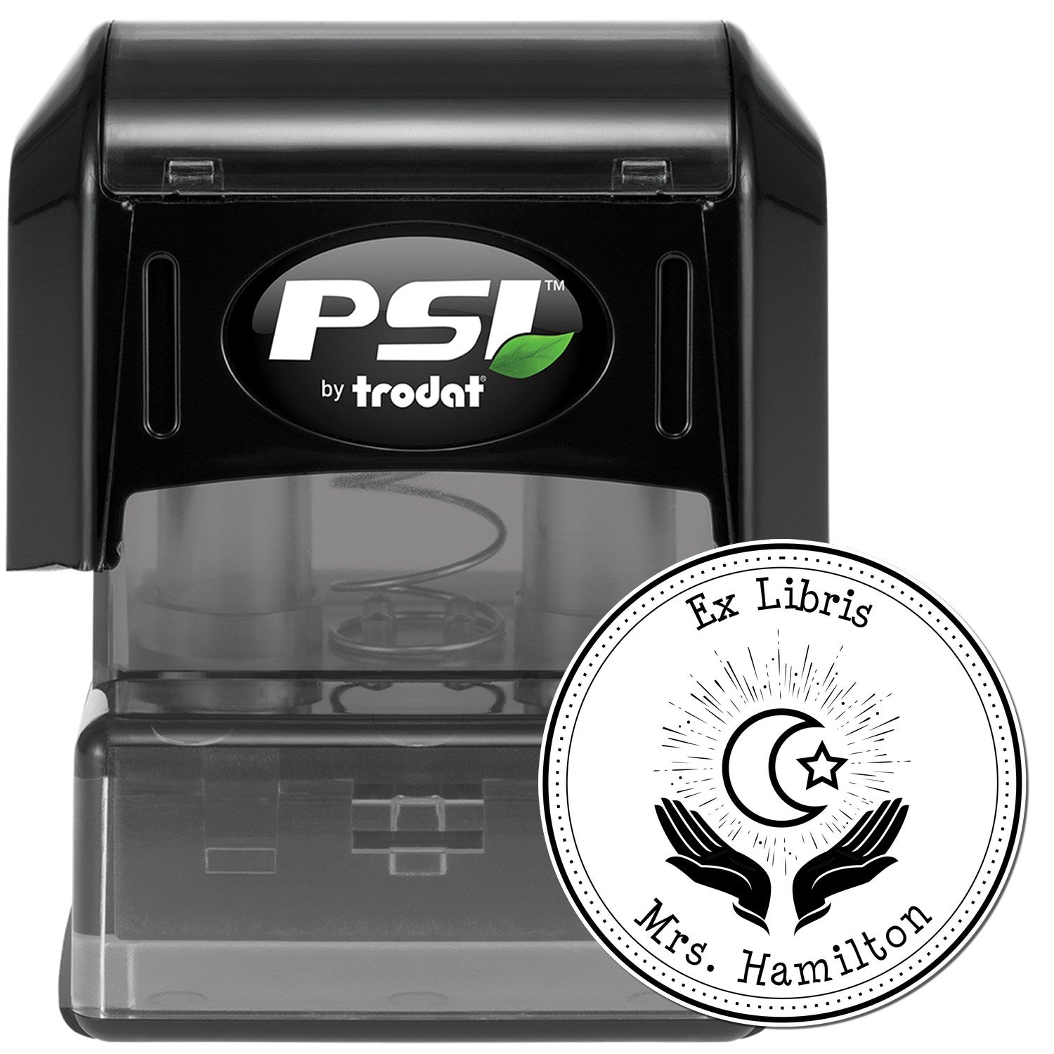 PSI Pre-Inked Praying Star and Crescent Home Address Stamp - Engineer Seal Stamps