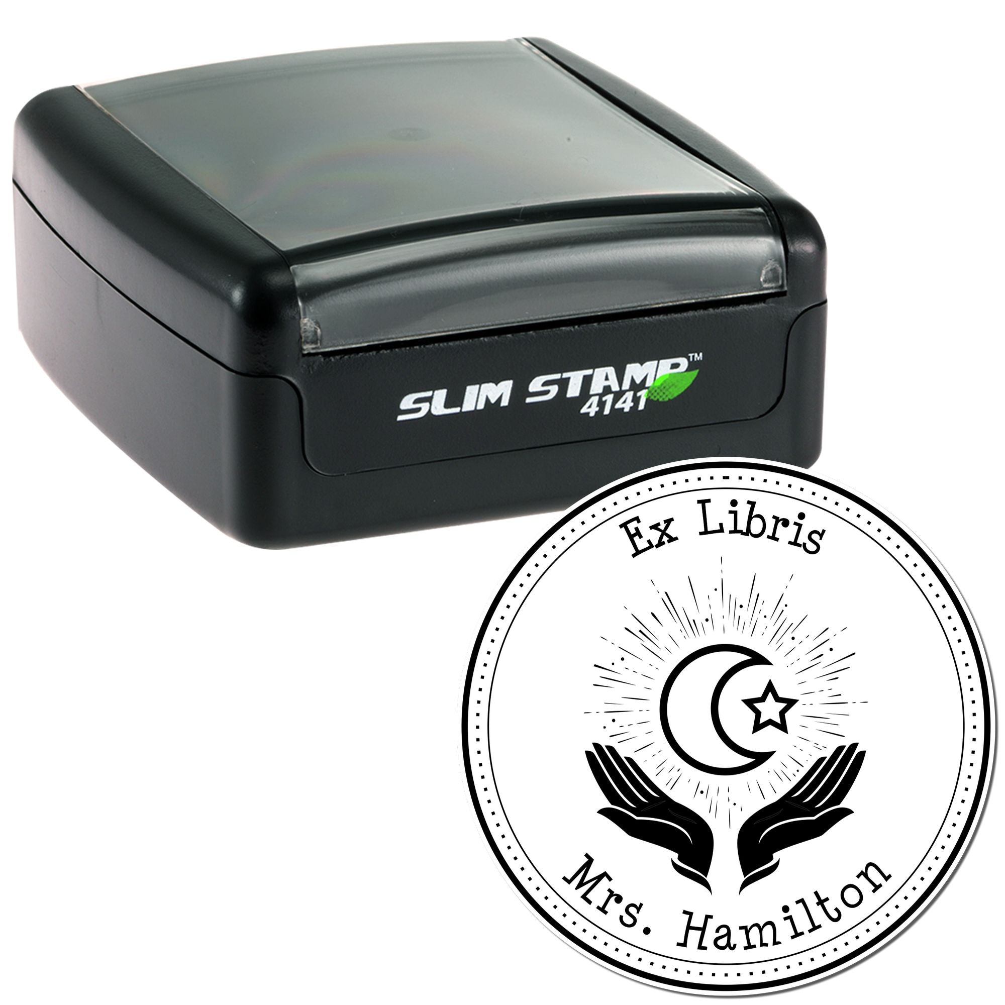 Portable Pre-Inked Praying Star and Crescent Address Stamp - Engineer Seal Stamps