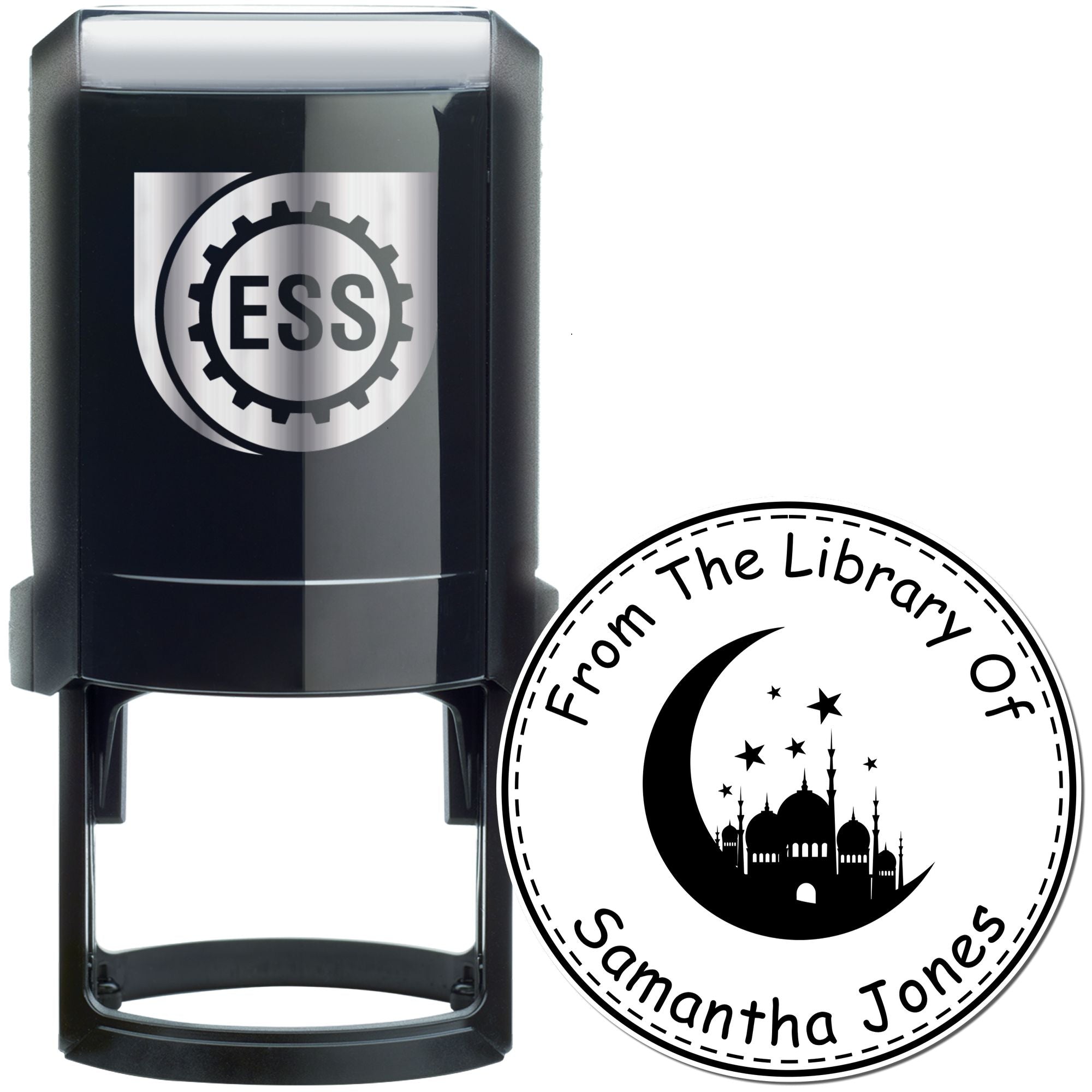 Self-Inking Sacred Crescent Custom Made Address Stamp - Engineer Seal Stamps