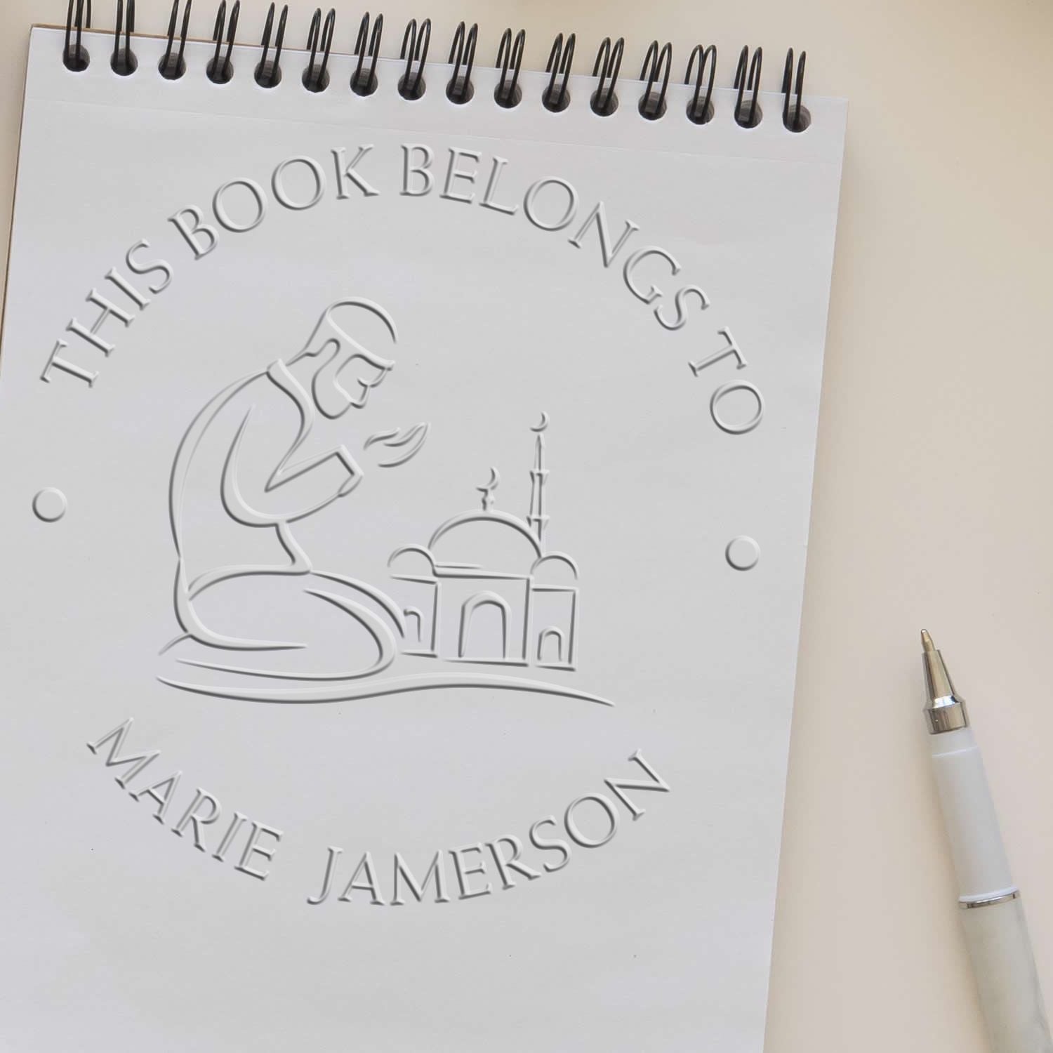 Hybrid Praying Man Customized Home Address Paper Embosser - Engineer Seal Stamps