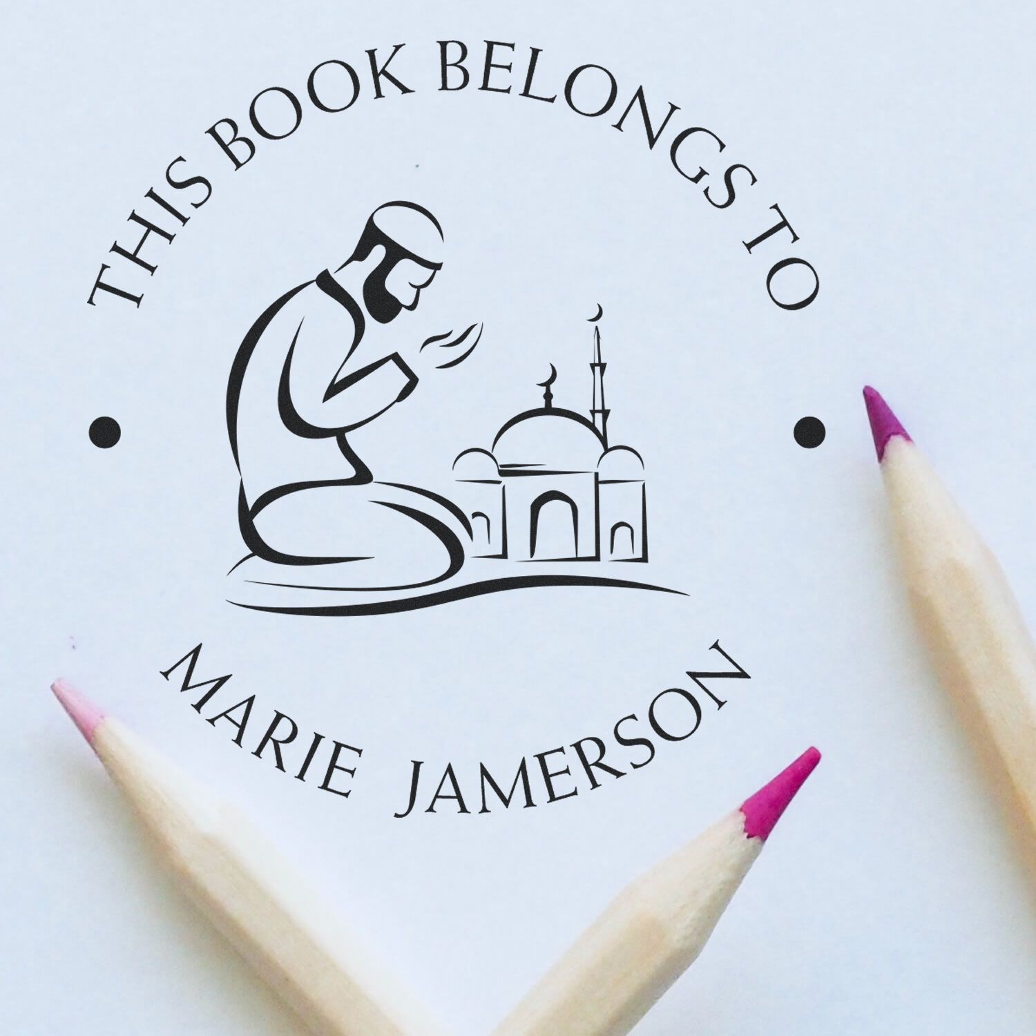 Self-Inking Praying Man Personalized Home Stamp - Engineer Seal Stamps