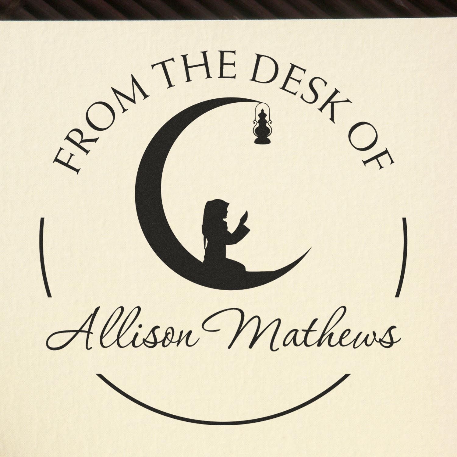 PSI Pre-Inked Praying Crescent Custom Made Return Address Stamp - Engineer Seal Stamps