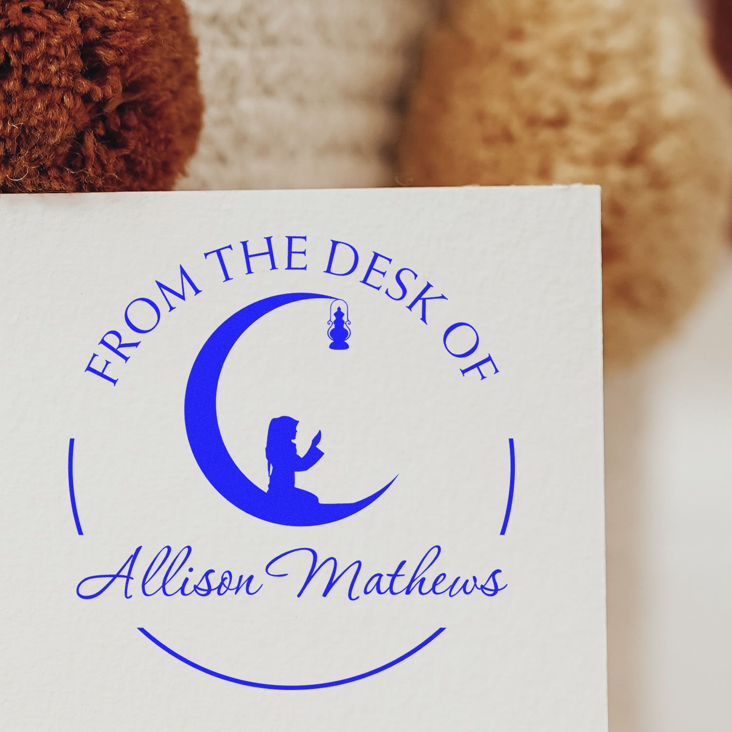 PSI Pre-Inked Praying Crescent Custom Made Return Address Stamp - Engineer Seal Stamps