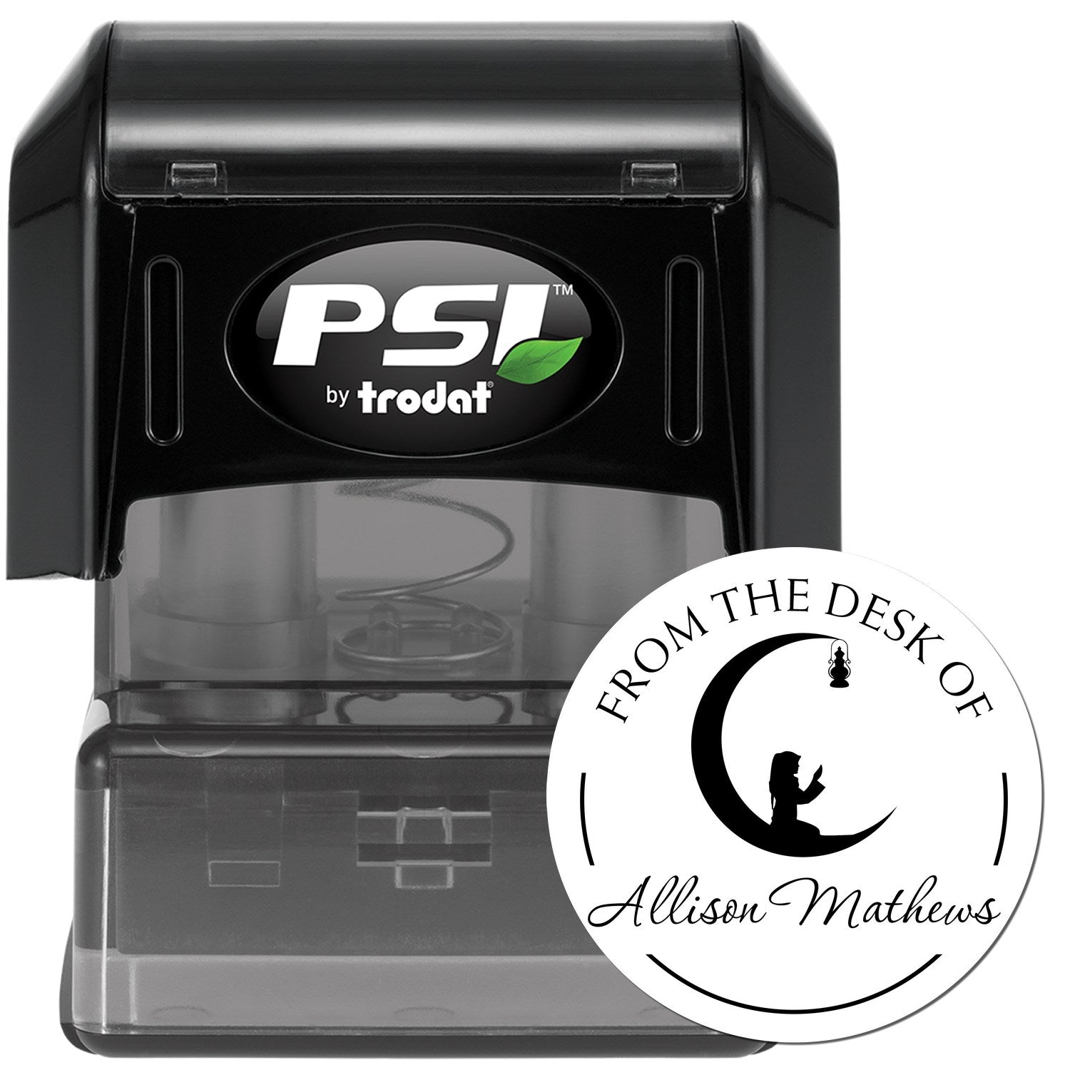 PSI Pre-Inked Praying Crescent Custom Made Return Address Stamp - Engineer Seal Stamps