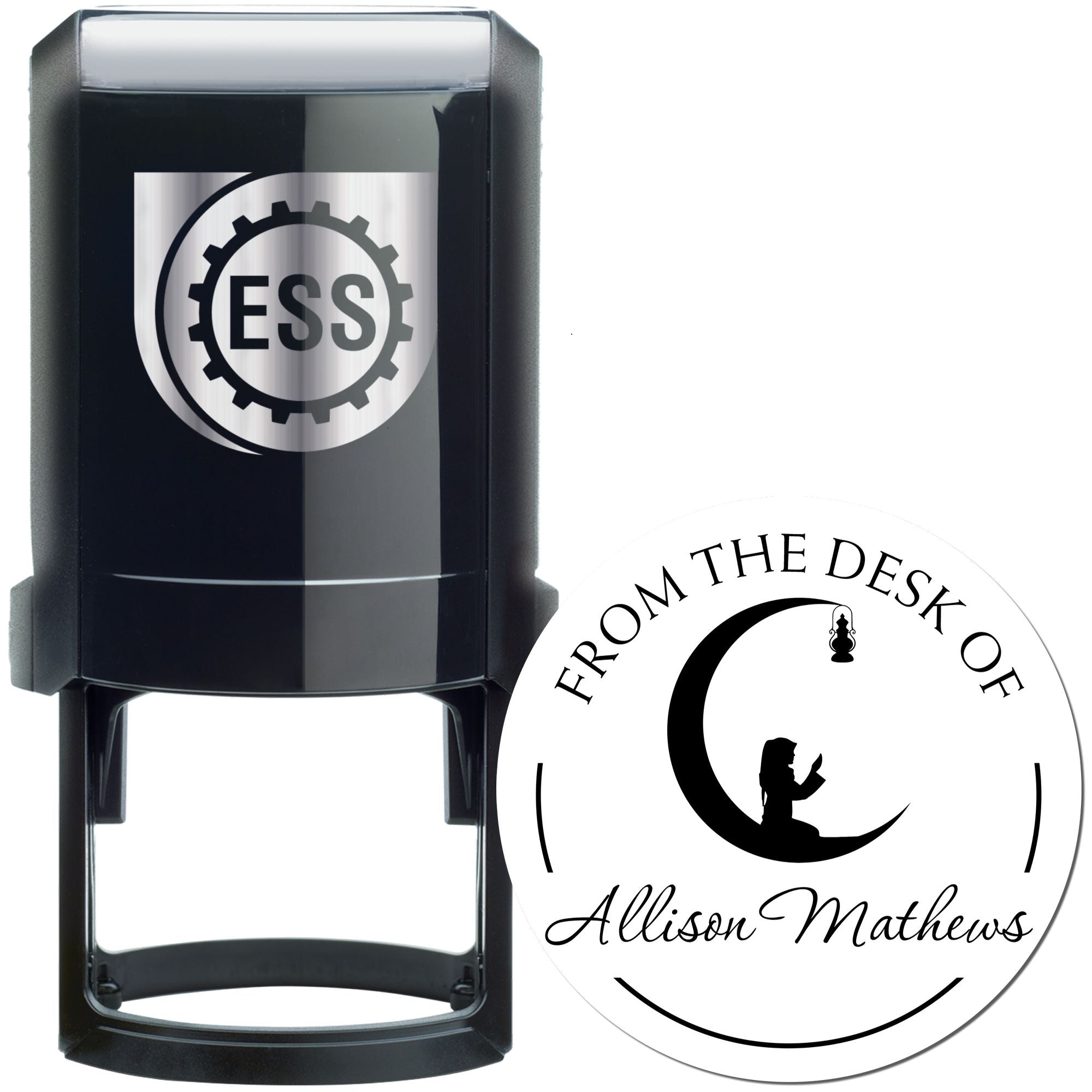 Self-Inking Praying Crescent Personalized Name And Address Stamp - Engineer Seal Stamps
