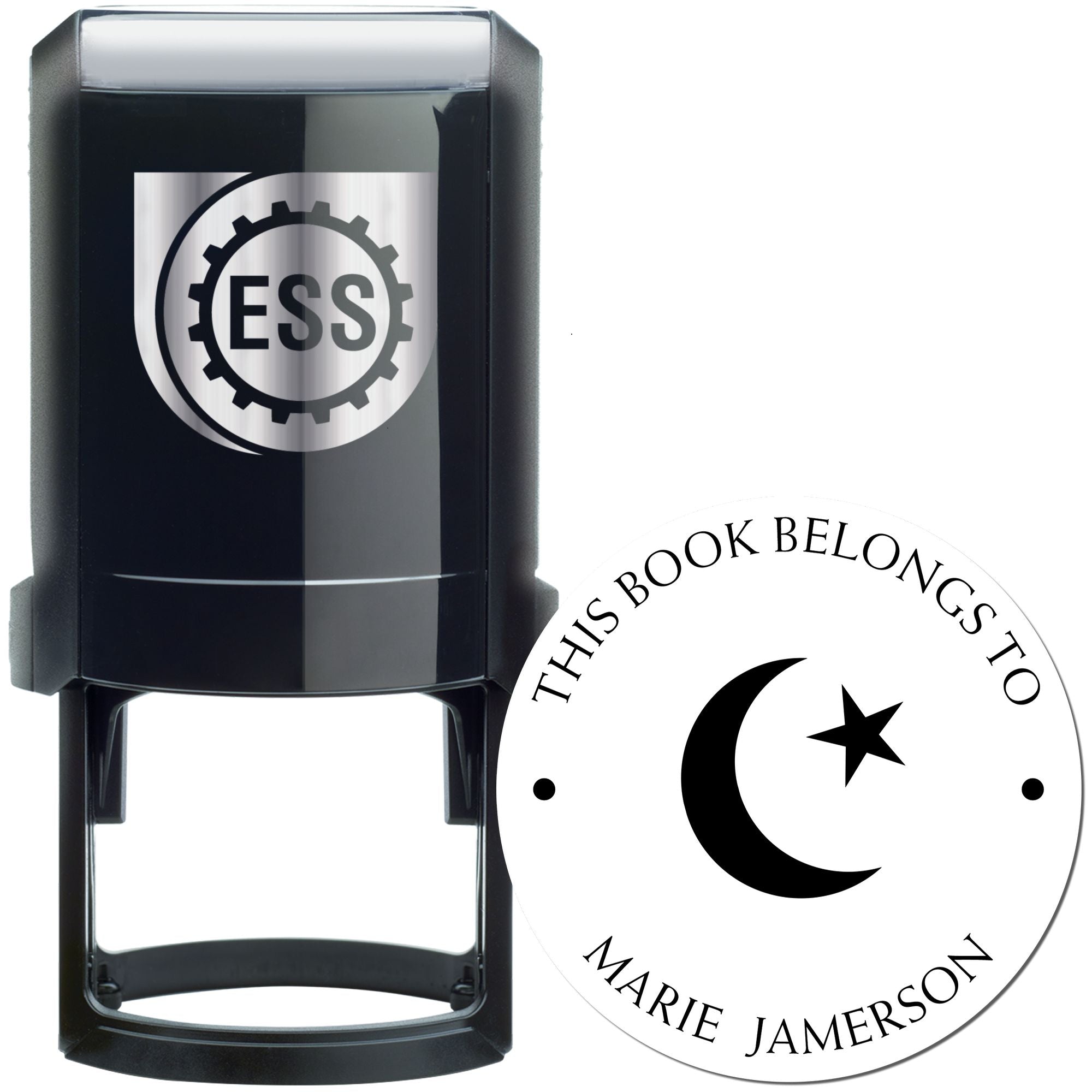 Self-Inking Inspiring Star Crescent Personalized Return Address Stamp - Engineer Seal Stamps