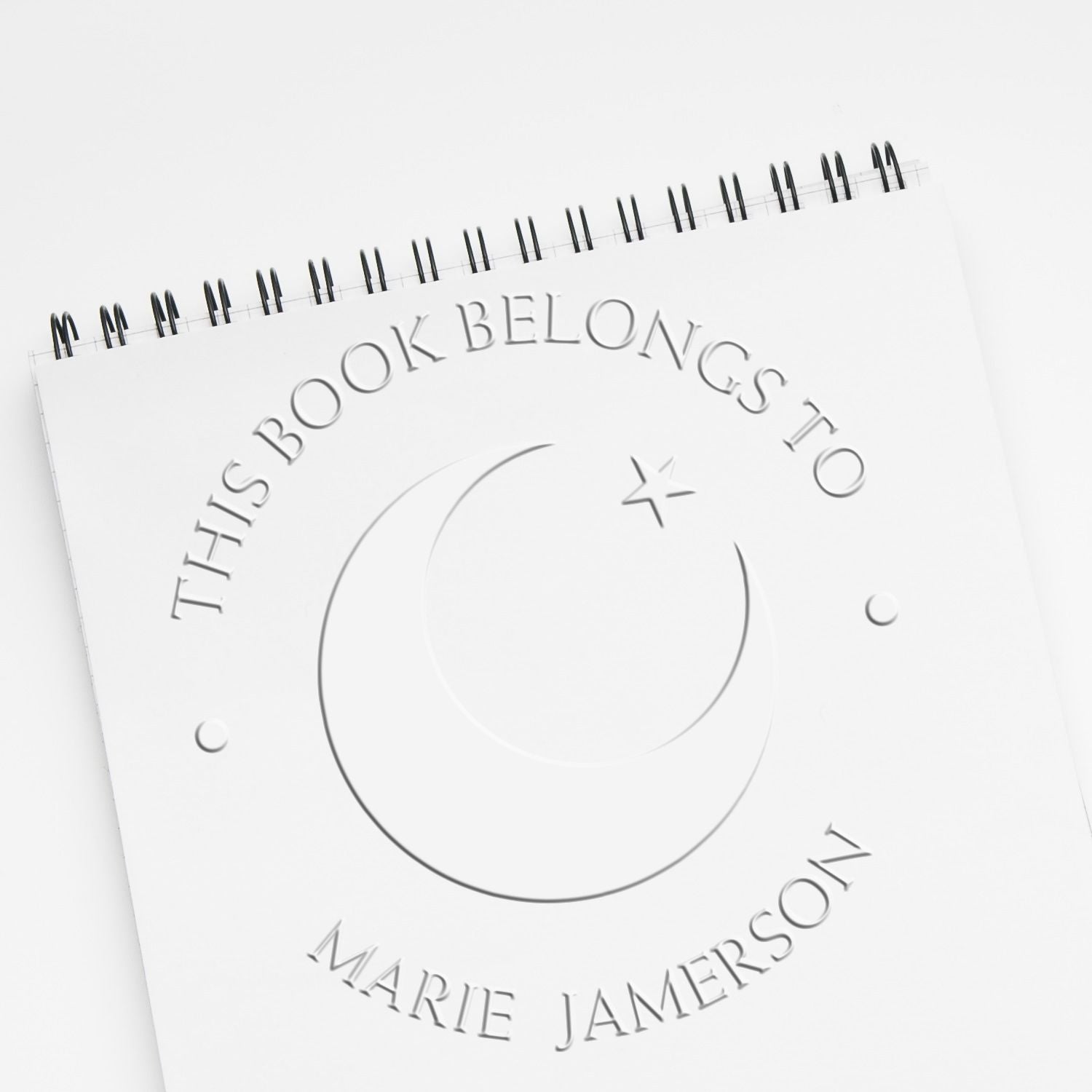 Desk Serene Crescent Home Address Embossing Stamp - Engineer Seal Stamps