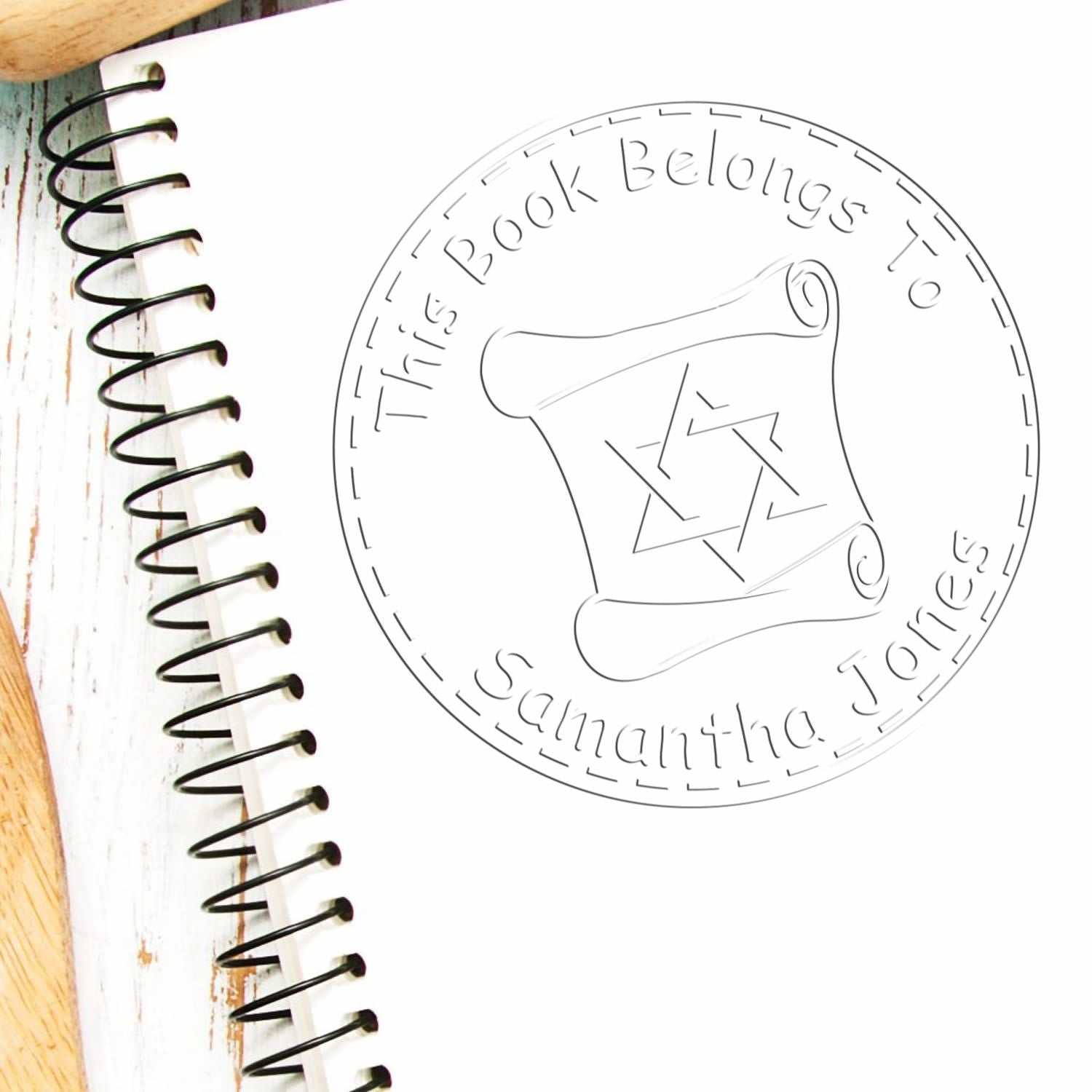 Desk Solemn Torah Personalized Address Embossed Stamp - Engineer Seal Stamps