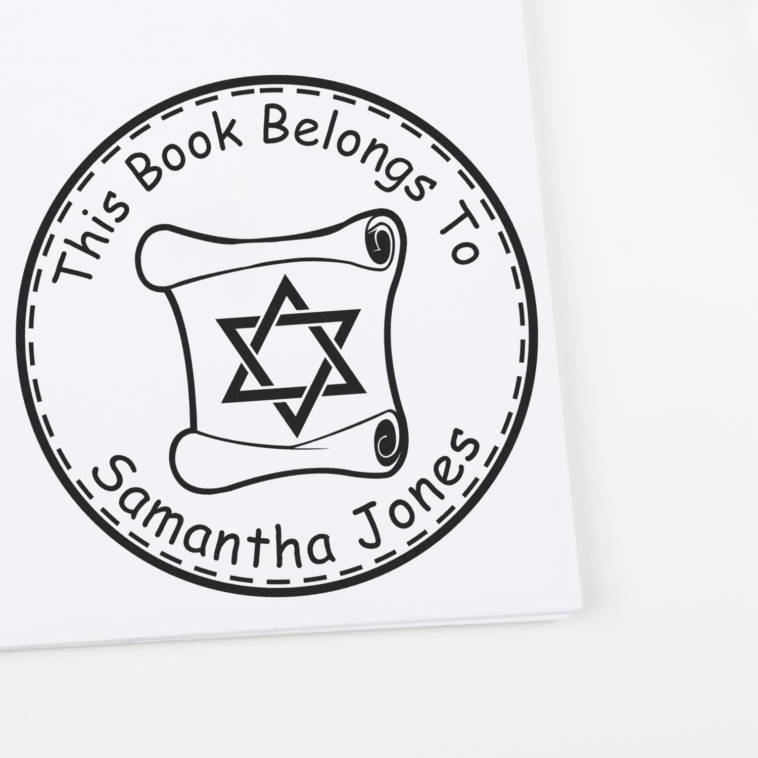 Wood Handle Solemn Torah Made To Order Name And Address Stamp