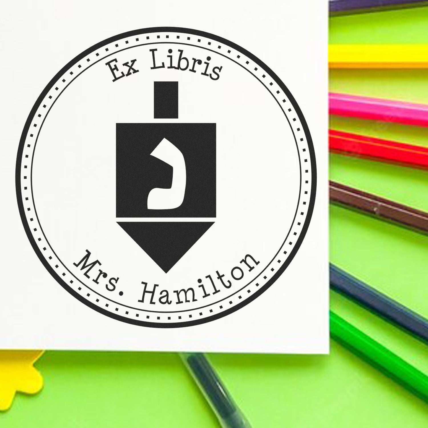 Self-Inking Youthful Dreidel Custom Made Envelope Stamp - Engineer Seal Stamps