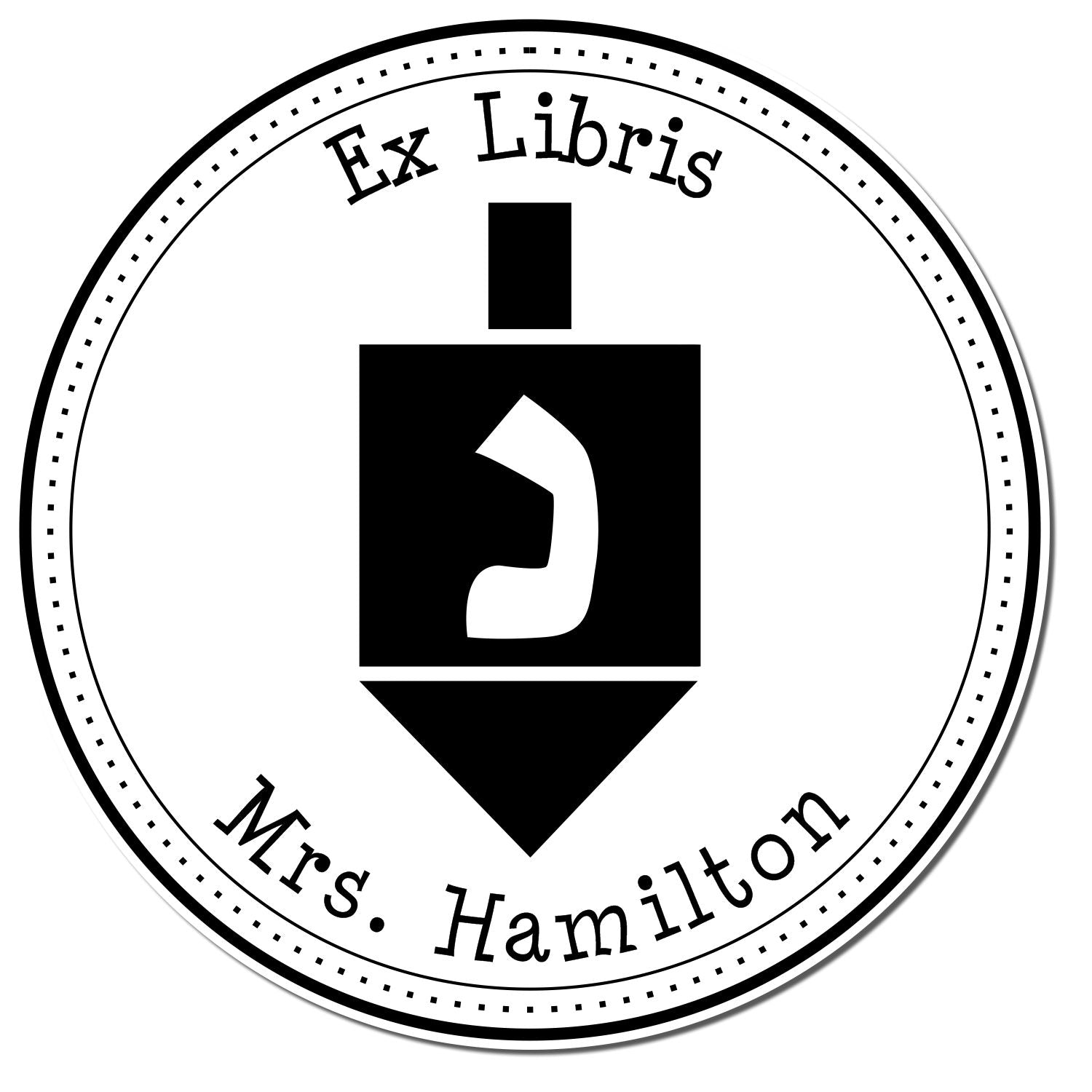 PSI Pre-Inked Youthful Dreidel Customized Mailing Stamper - Engineer Seal Stamps