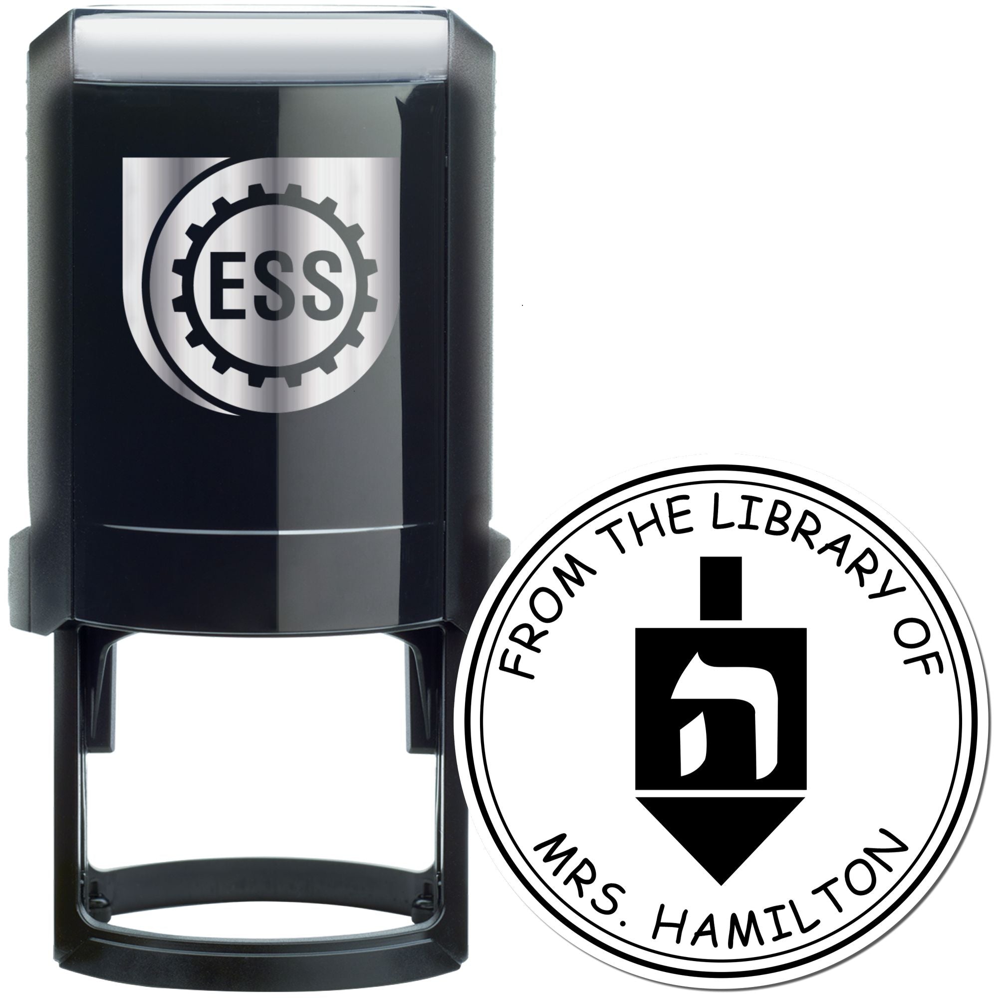 Self-Inking Joyful Dreidel Custom Made Envelope Stamper - Engineer Seal Stamps