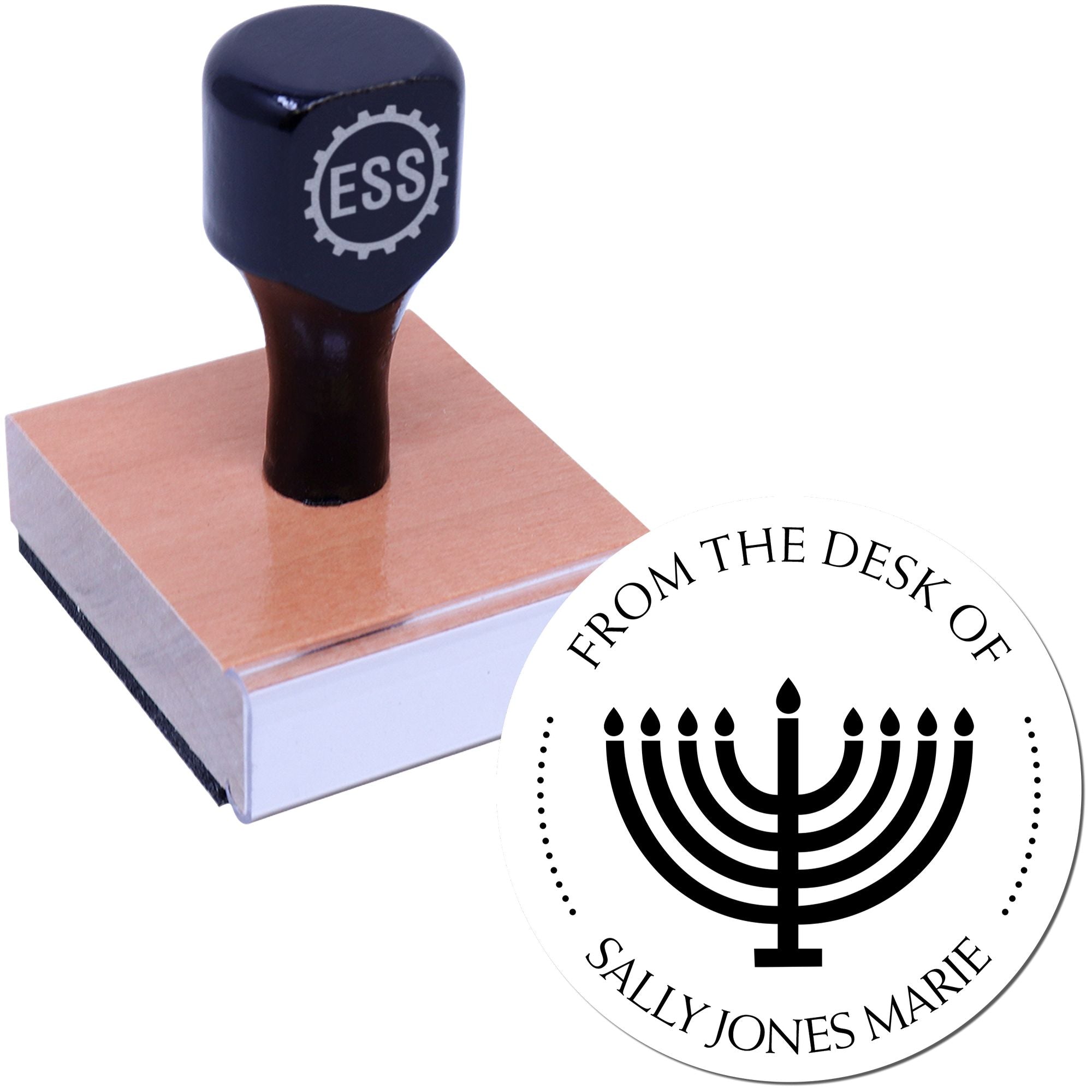Wood Handle Festival of Lights Made To Order Home Address Stamper - Engineer Seal Stamps