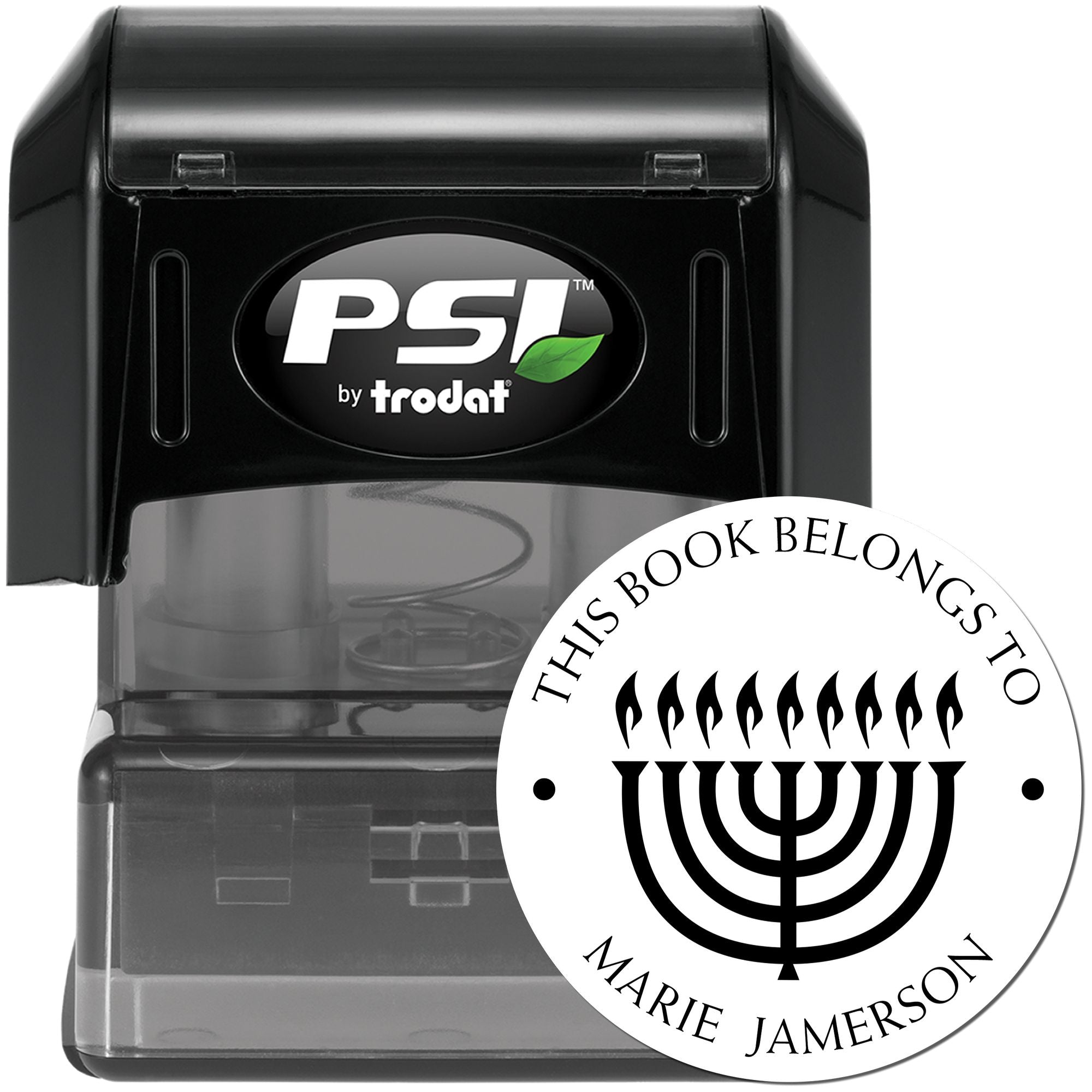 PSI Pre-Inked Bright Menorah Customized Home Stamper - Engineer Seal Stamps