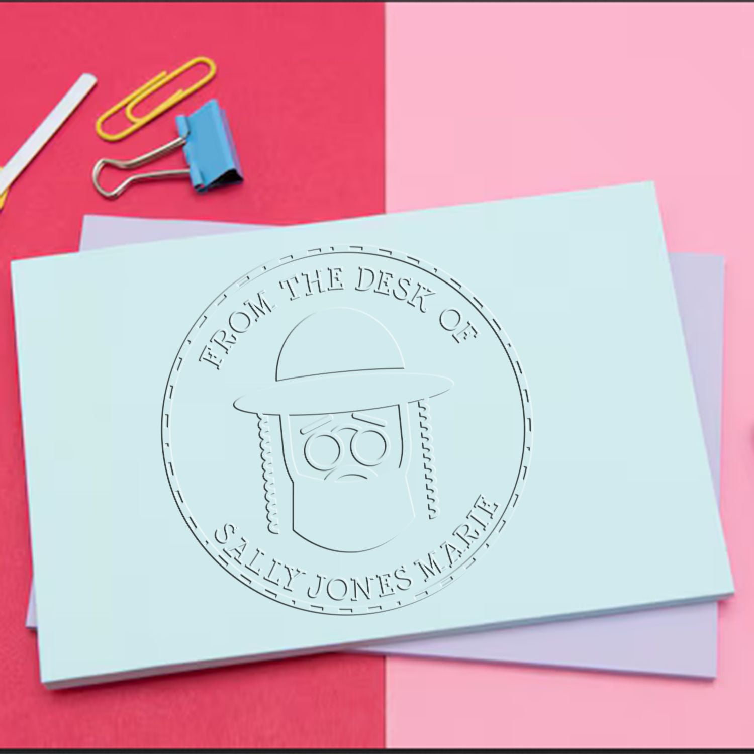 Desk Respected Rabbi Personalized Home Embossing Stamp - Engineer Seal Stamps