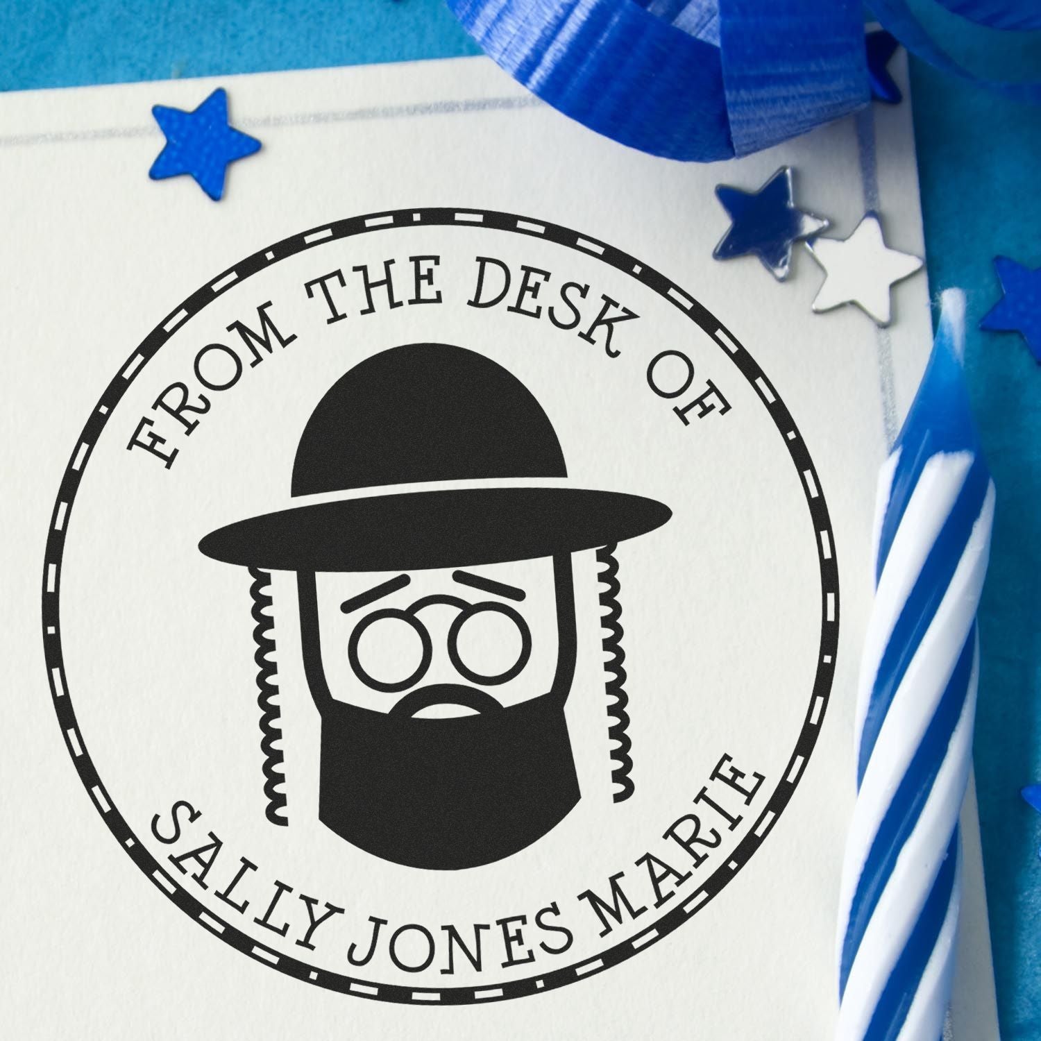 Portable Pre-Inked Respected Rabbi Customized Address Stamp