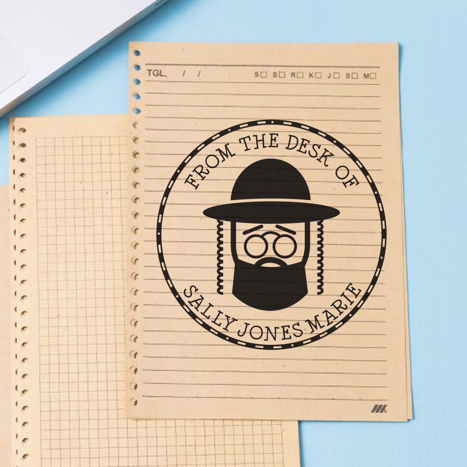 Portable Pre-Inked Respected Rabbi Customized Address Stamp