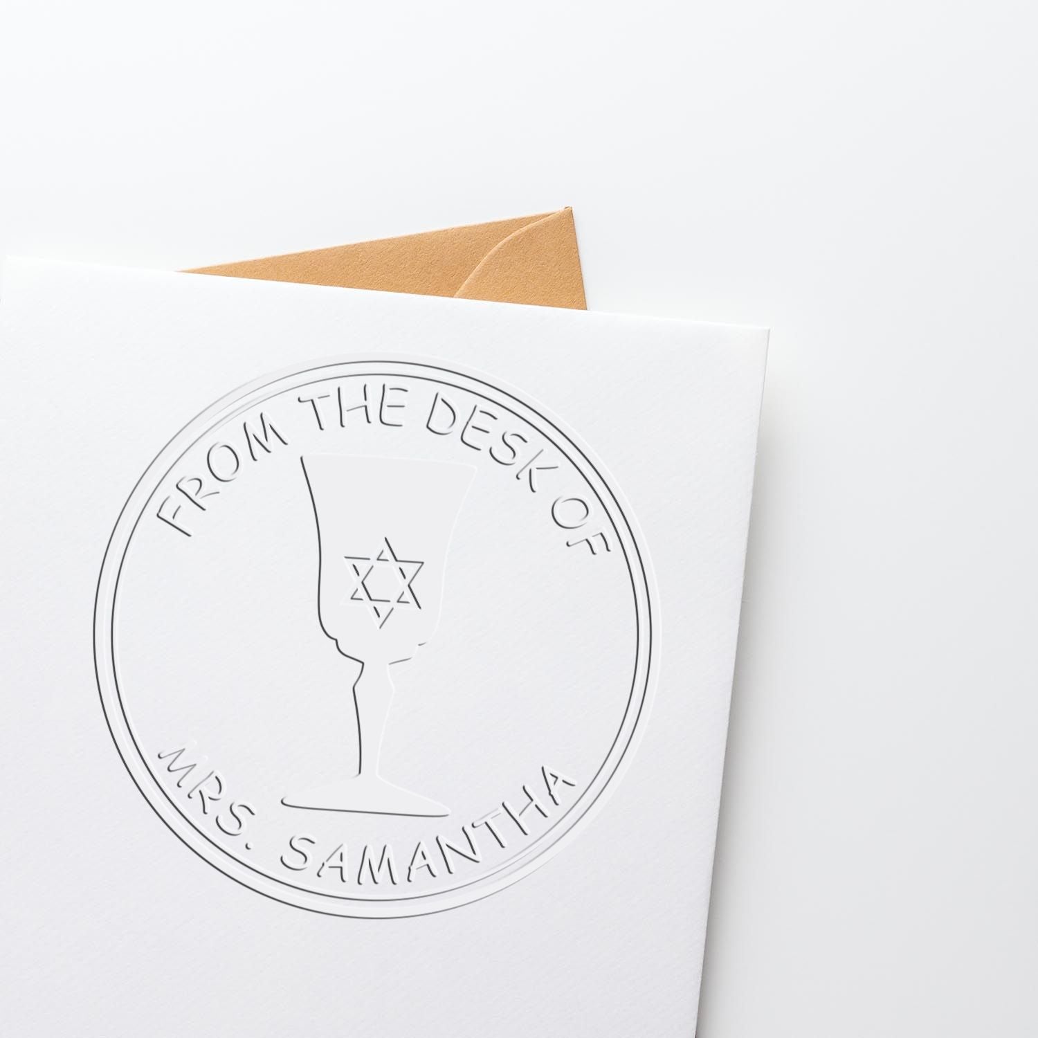 Desk Lovely Kiddush Cup Personalized Home Paper Embosser - Engineer Seal Stamps