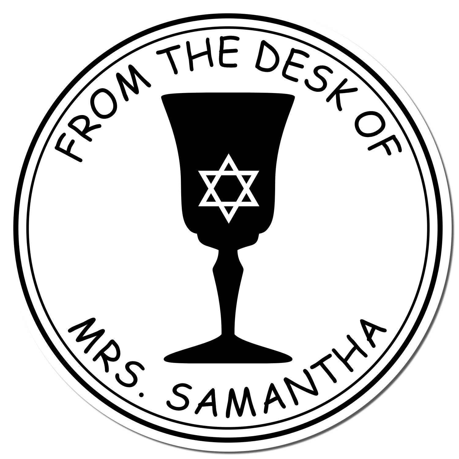 Wood Handle Lovely Kiddush Cup Custom Mailing Stamp - Engineer Seal Stamps