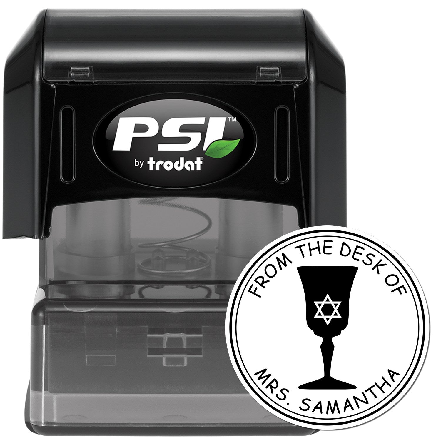 PSI Pre-Inked Lovely Kiddush Cup Customized Name And Address Stamp - Engineer Seal Stamps