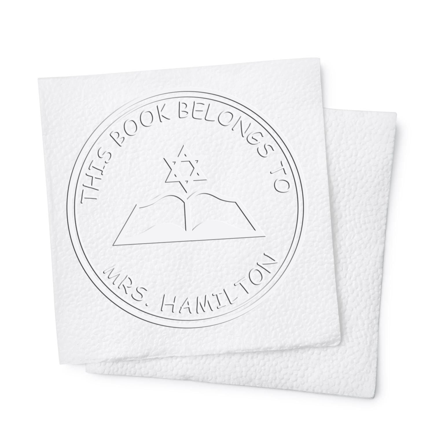 Desk Star of David Torah Personalized Envelope Embosser - Engineer Seal Stamps