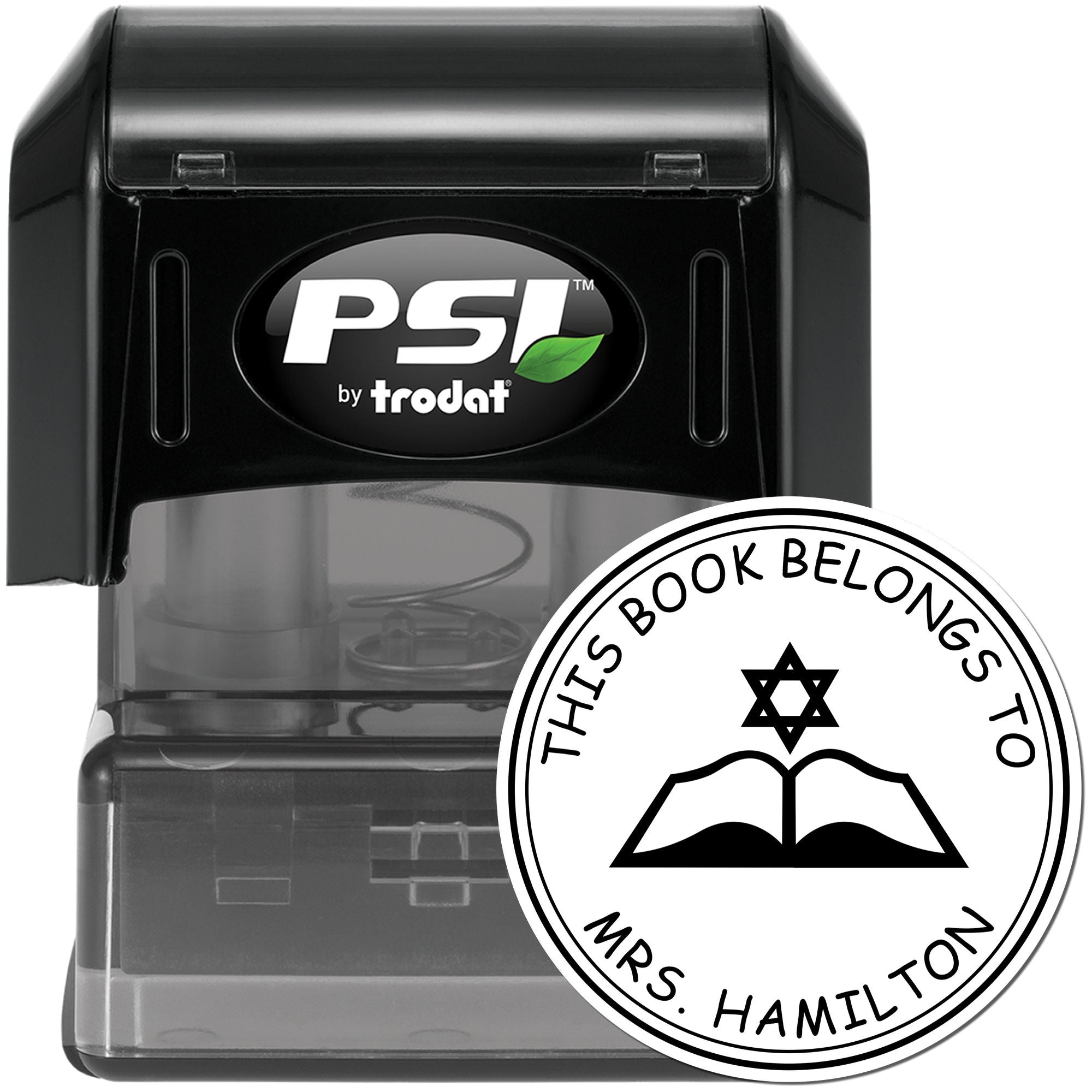 PSI Pre-Inked Star of David Torah Customized Return Address Stamper - Engineer Seal Stamps