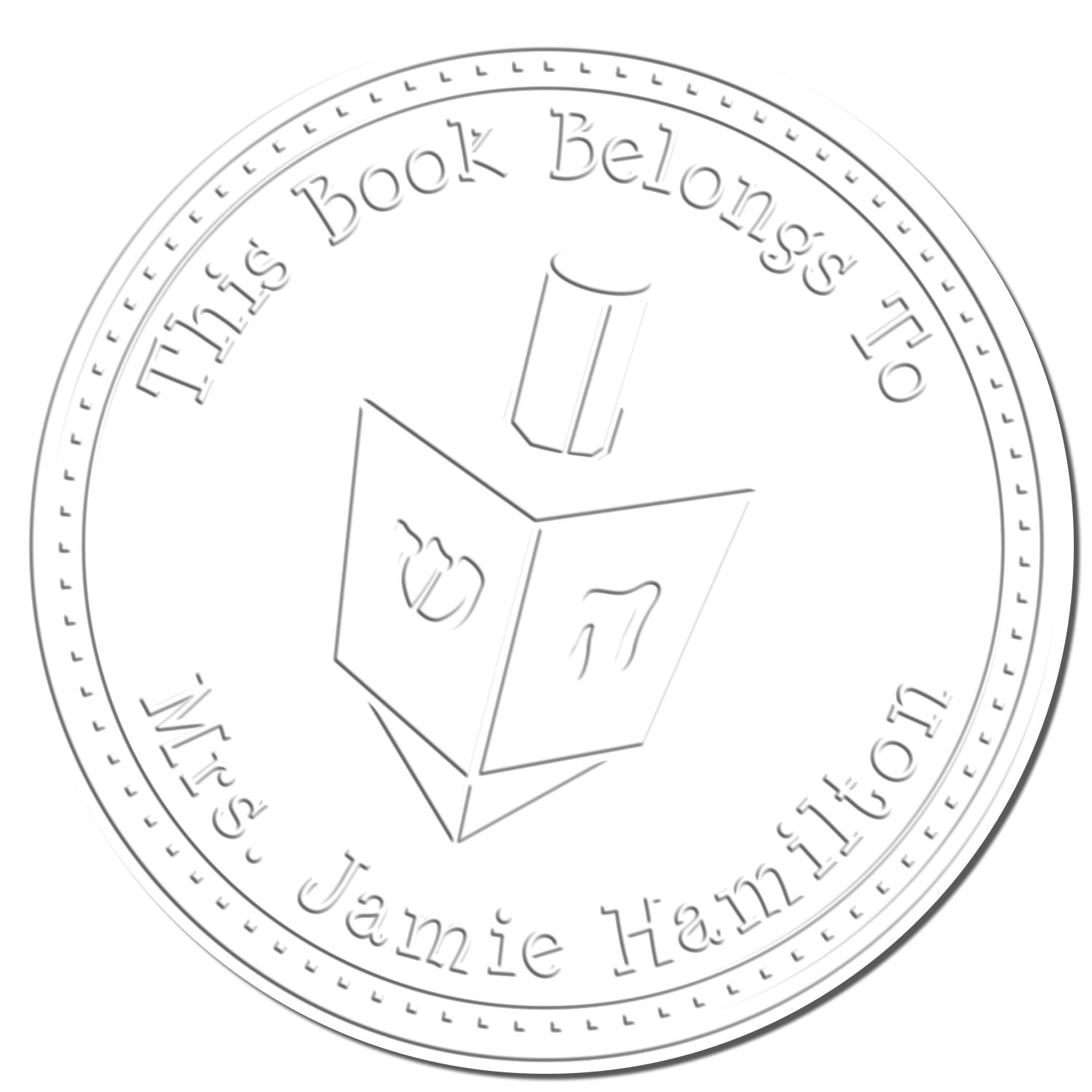 Hybrid Spinning Dreidel Custom Made Name And Address Embossing Seal - Engineer Seal Stamps