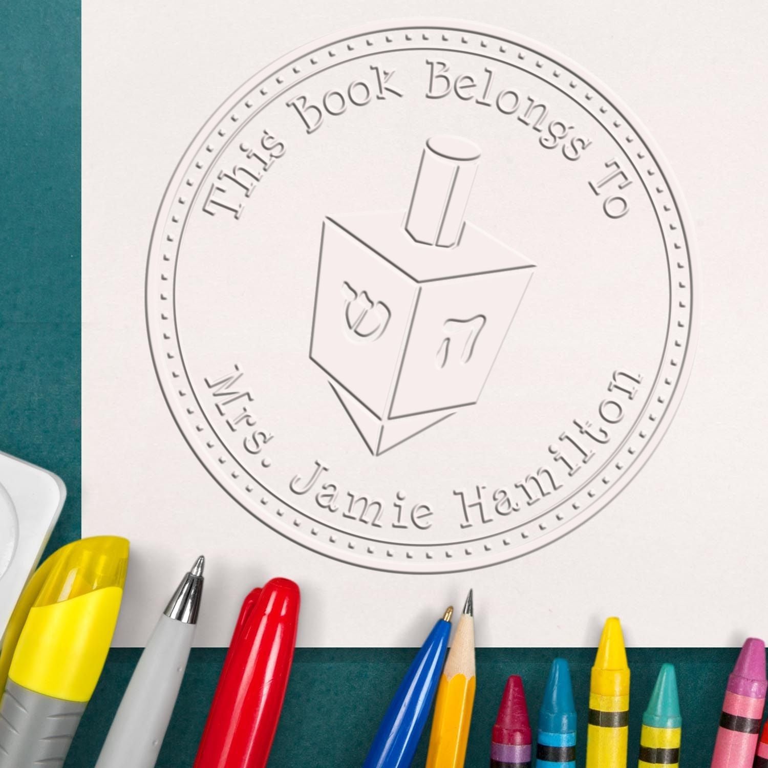 Hybrid Spinning Dreidel Custom Made Name And Address Embossing Seal - Engineer Seal Stamps